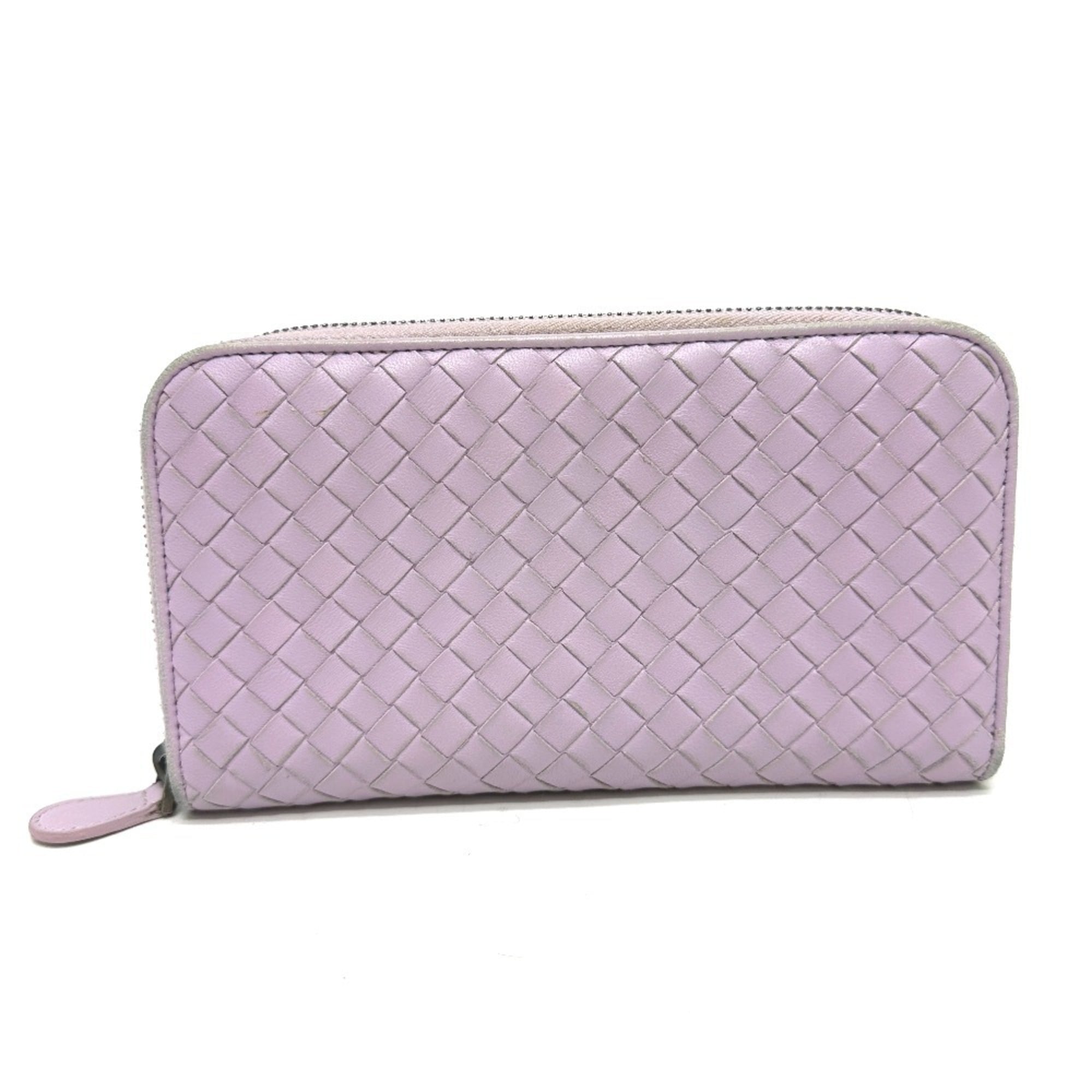 Bottega Veneta Purple Leather Long Wallet (Bi-Fold) (Pre-Owned)