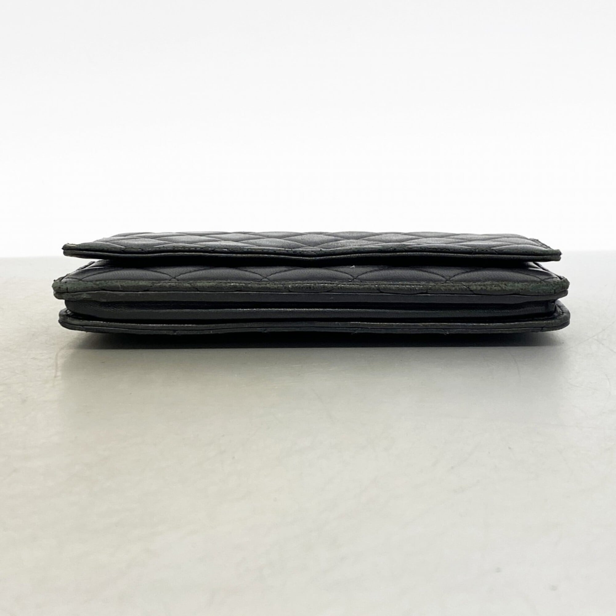 Chanel Black Leather Chain/Shoulder Wallet (Pre-Owned)