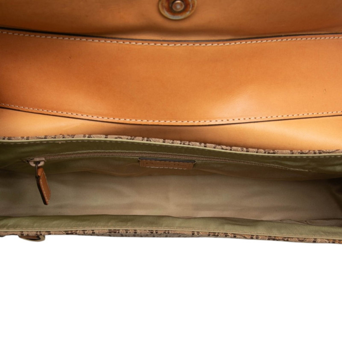Christian Dior Trotter Brown Canvas Leather Shoulder Bag (Pre-Owned)