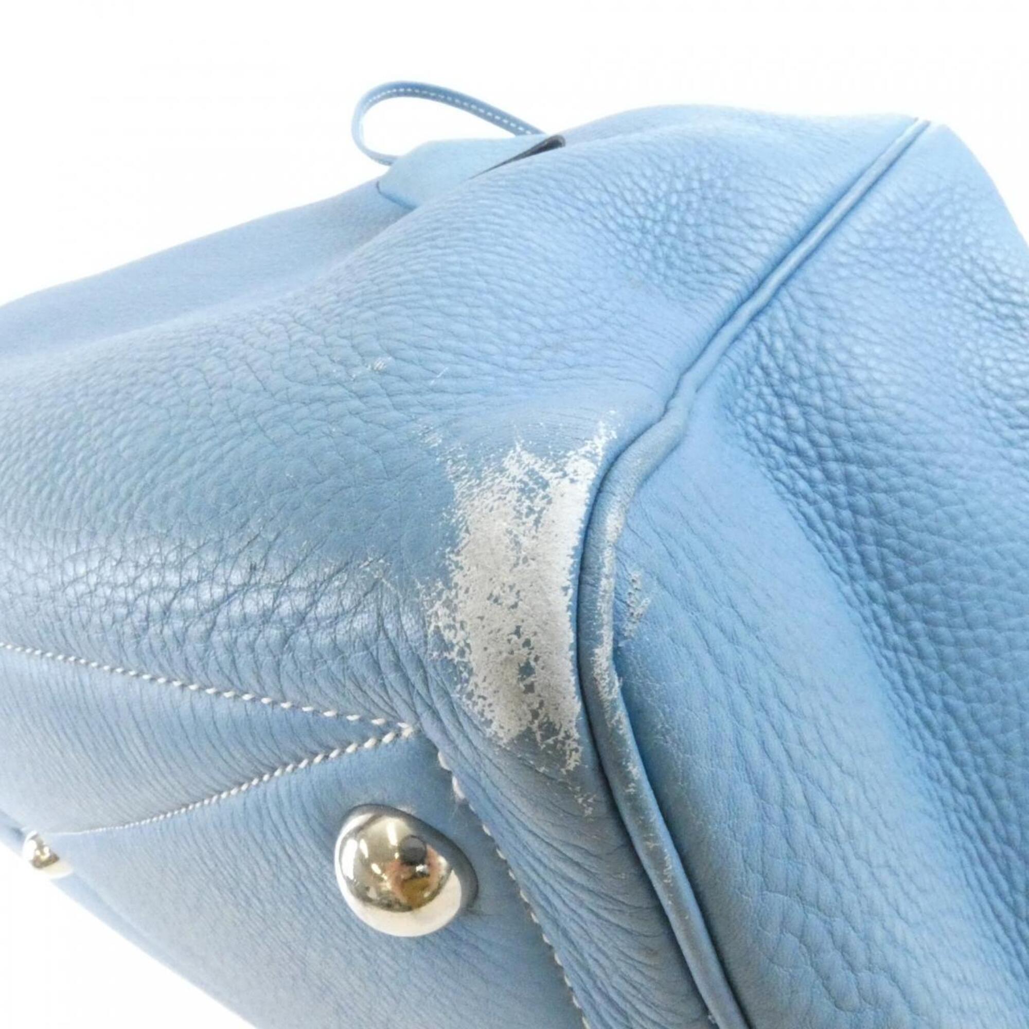Hermes Blue Jean Taurillon Clemence Leather Boston Bag (Pre-Owned)