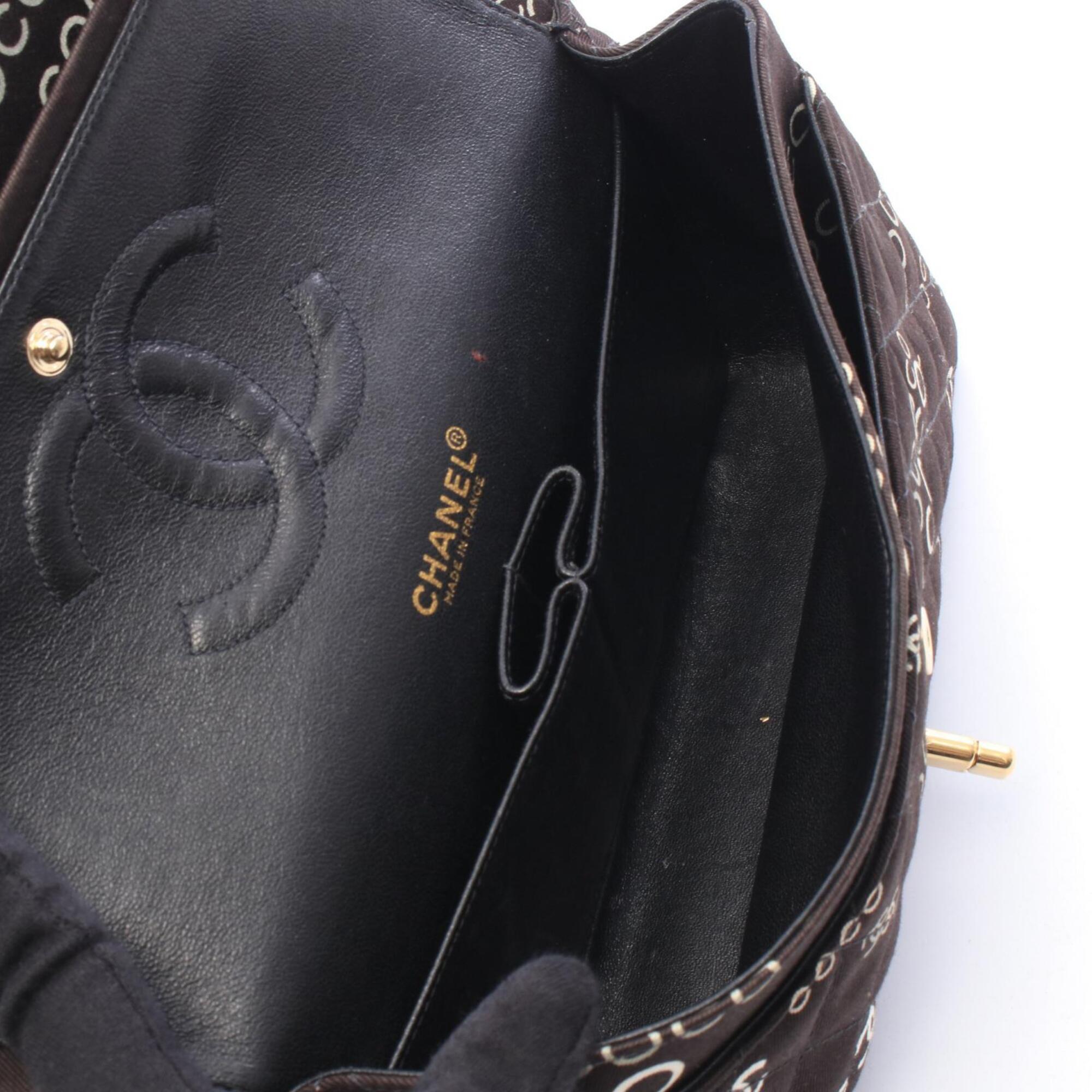 Chanel Black White Canvas Leather Handbag Shoulder Bag (Pre-Owned)