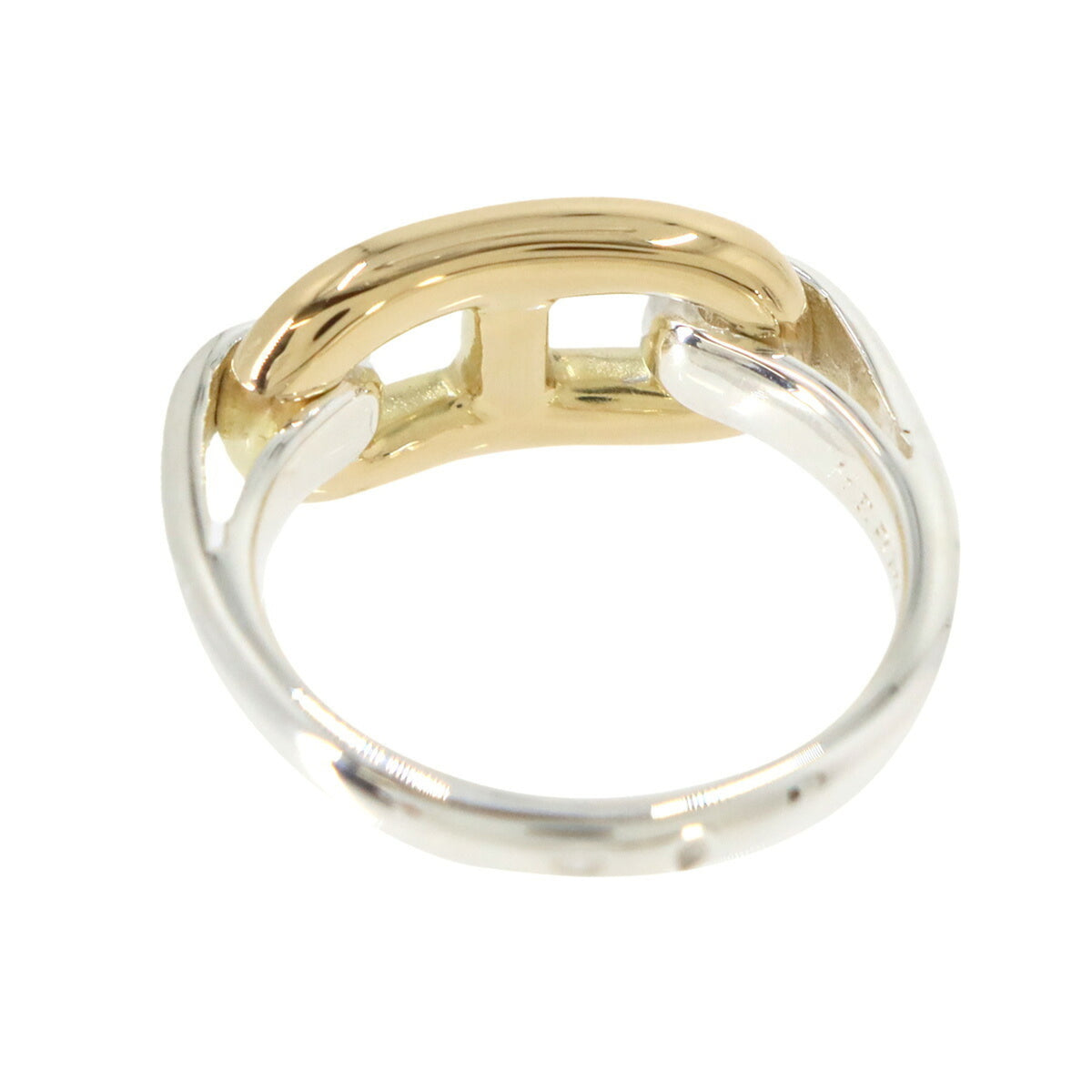 Hermes Gold Silver Gold (18K) Silver 925 Band Ring (Pre-Owned)