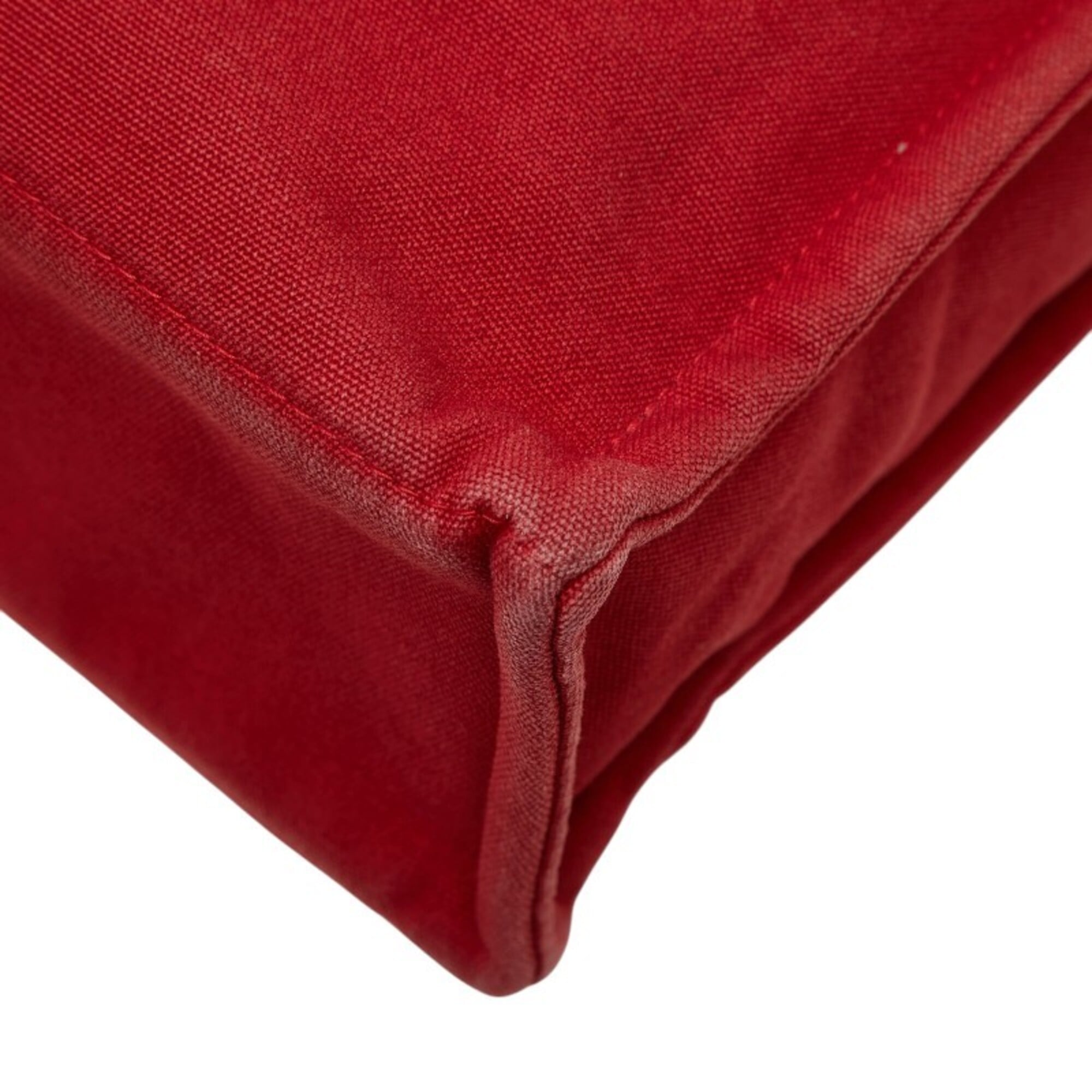 Hermes Fourre Tout Red Color Canvas Handbag Tote Bag (Pre-Owned)