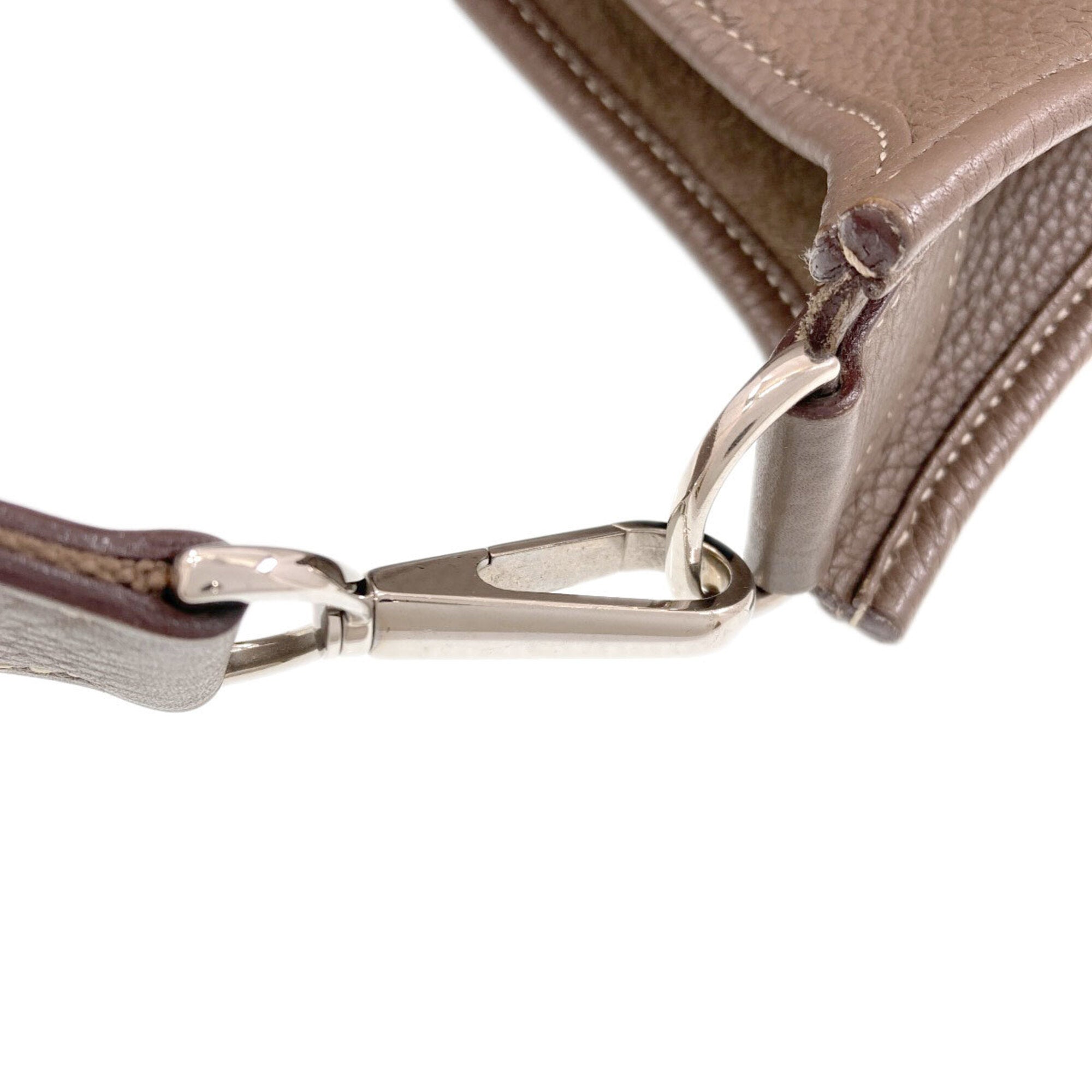 Hermes Etoupe Gray Taurillon Clemence Leather Shoulder Bag (Pre-Owned)