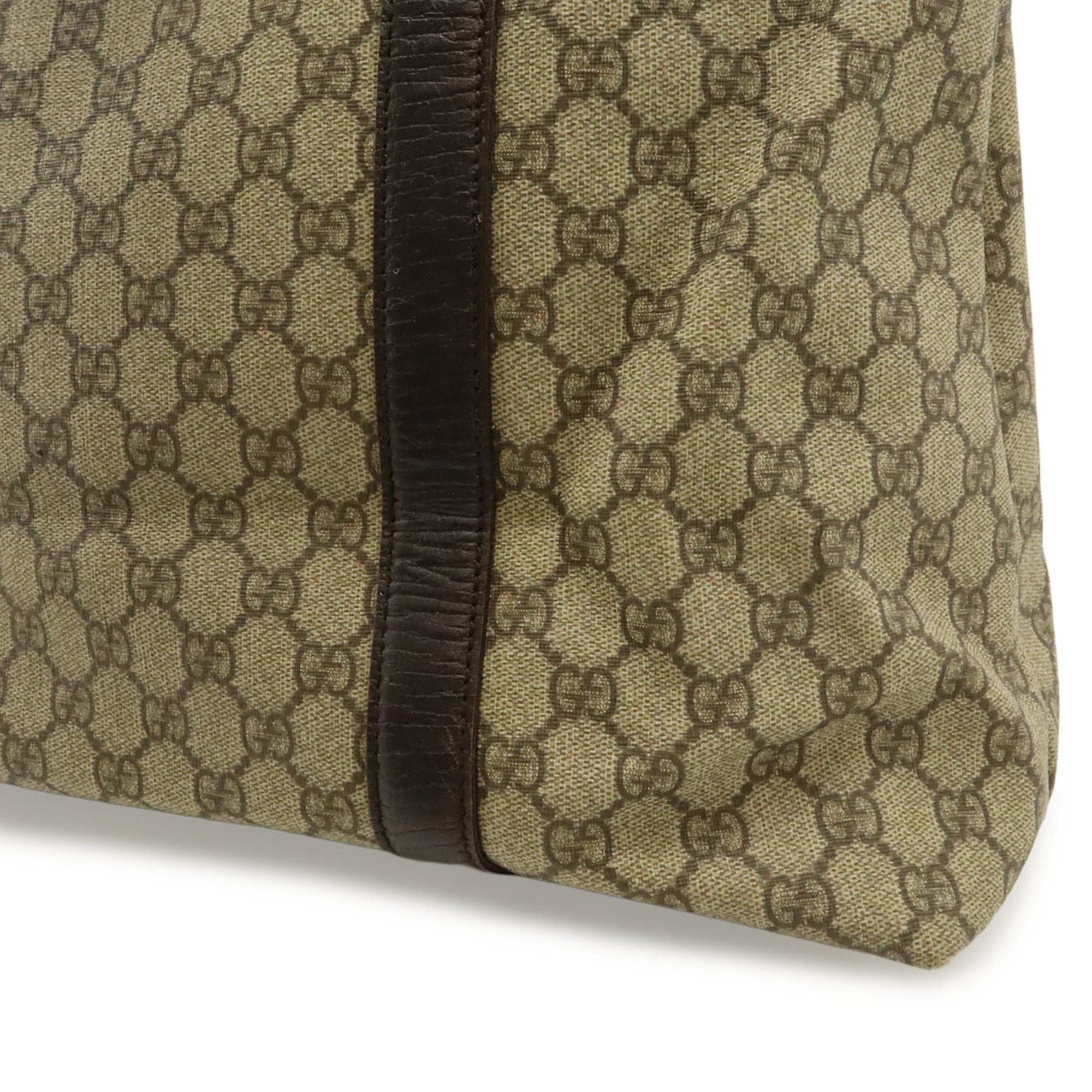 Gucci Beige Dark Brown Gg Supreme Shoulder Bag Tote Bag (Pre-Owned)