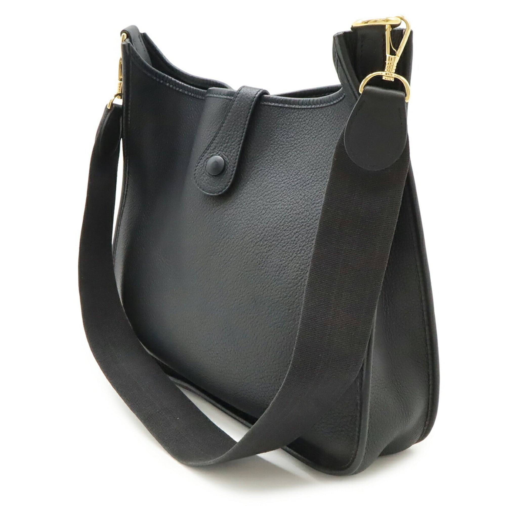 Hermes Evelyne Black Leather Shoulder Bag (Pre-Owned)