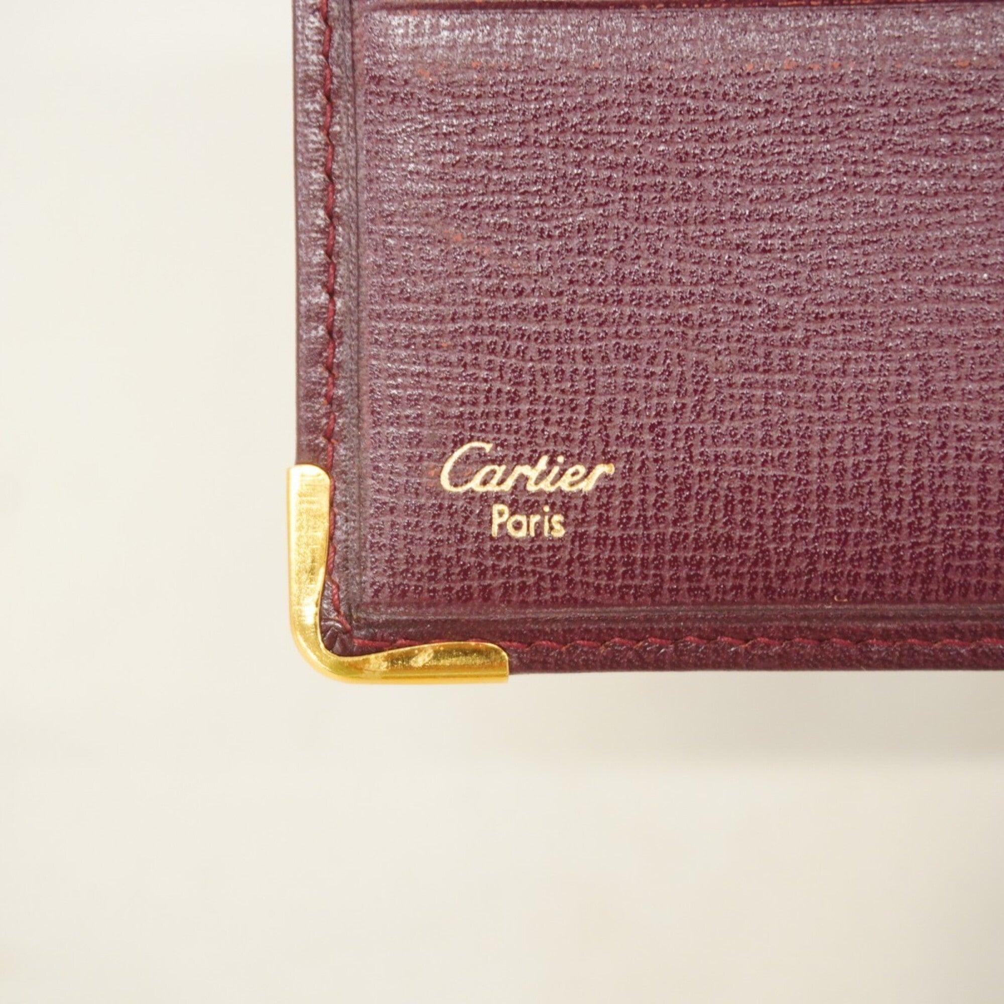 Cartier Bordeaux Leather Wallet (Bi-Fold) (Pre-Owned)