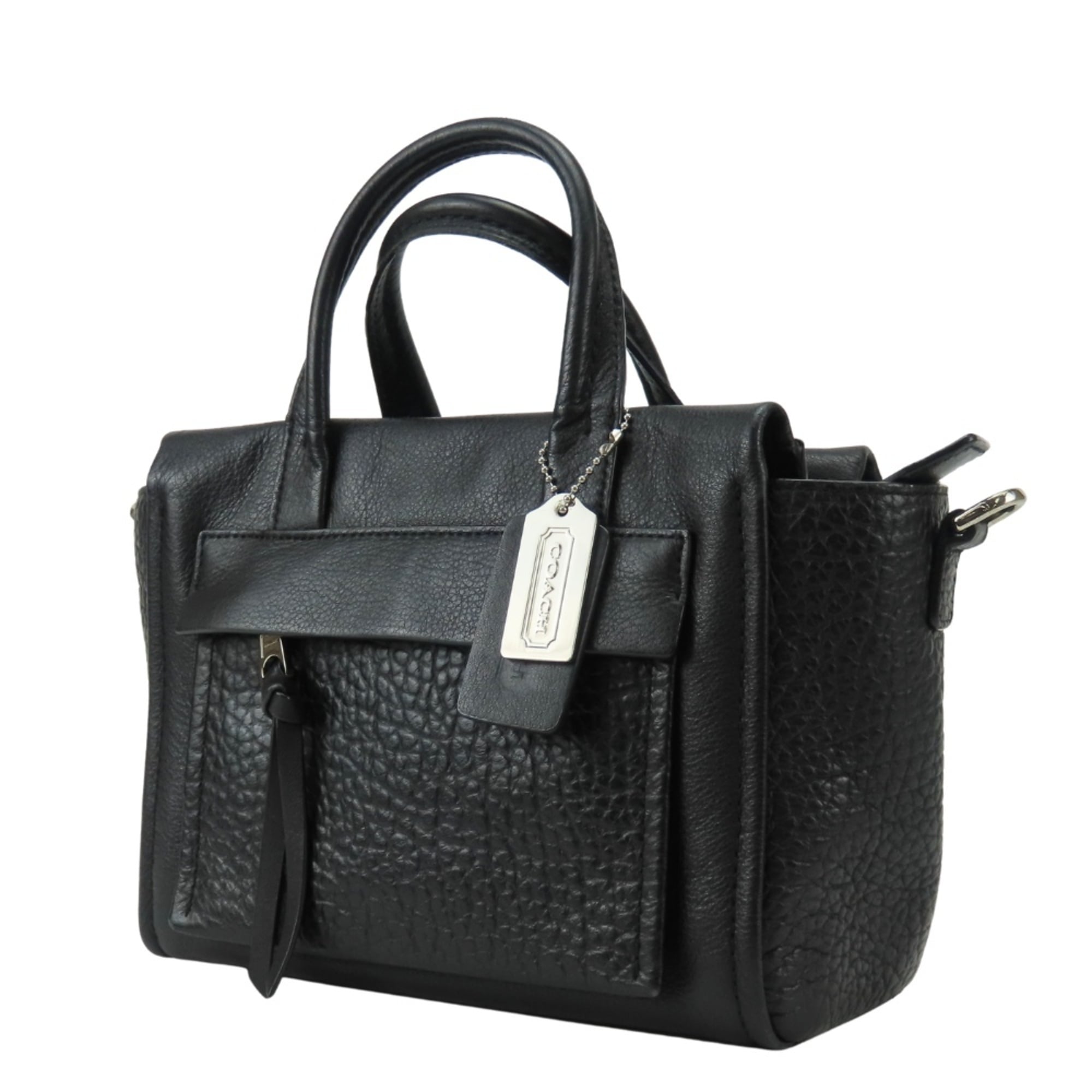 Coach Black Leather Handbag (Pre-Owned)