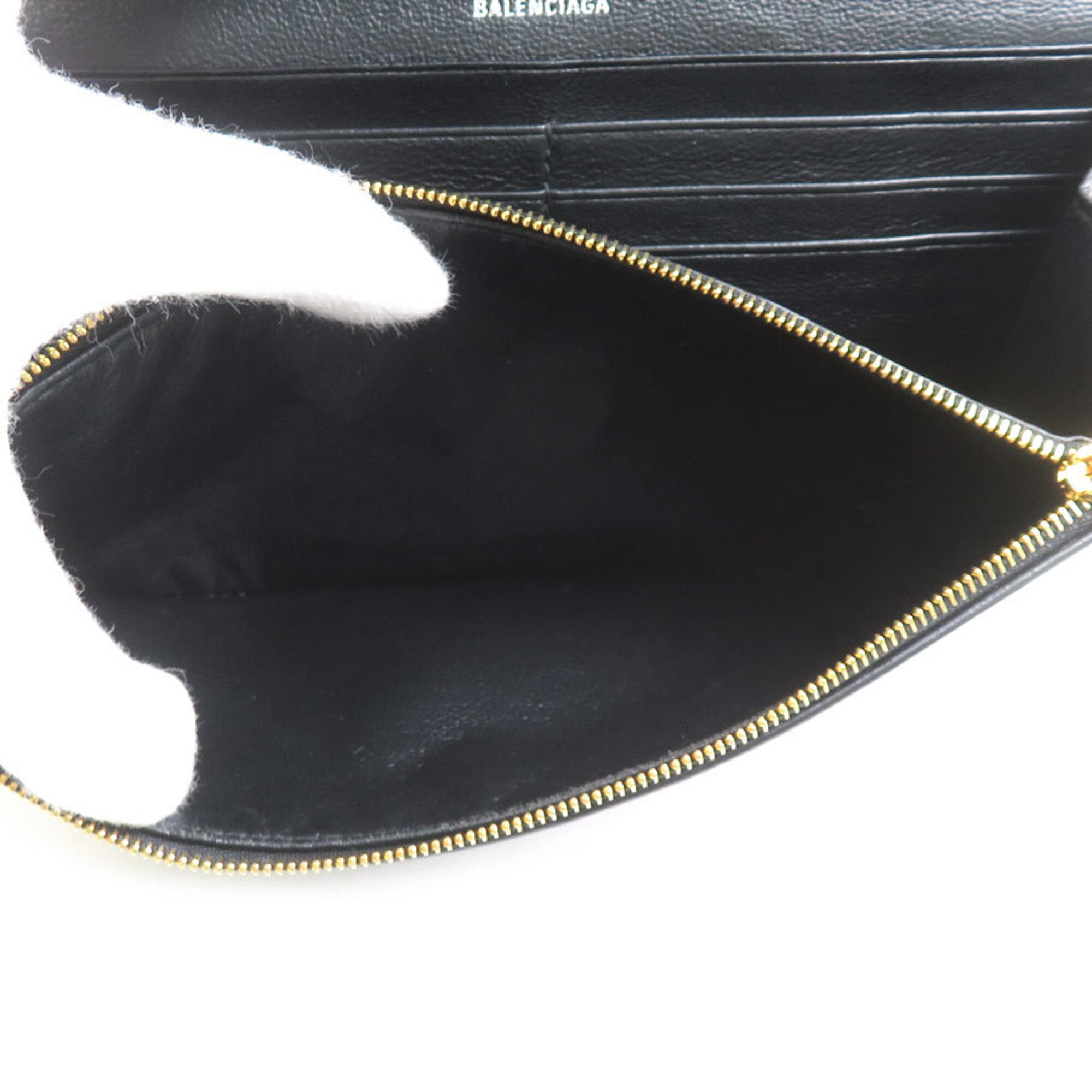 Balenciaga Black Leather Long Wallet (Bi-Fold) (Pre-Owned)
