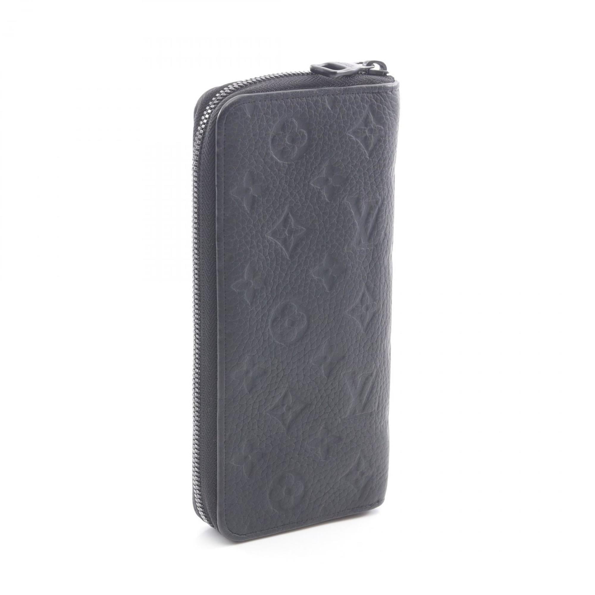 Louis Vuitton Black Noir Leather Long Wallet (Bi-Fold) (Pre-Owned)