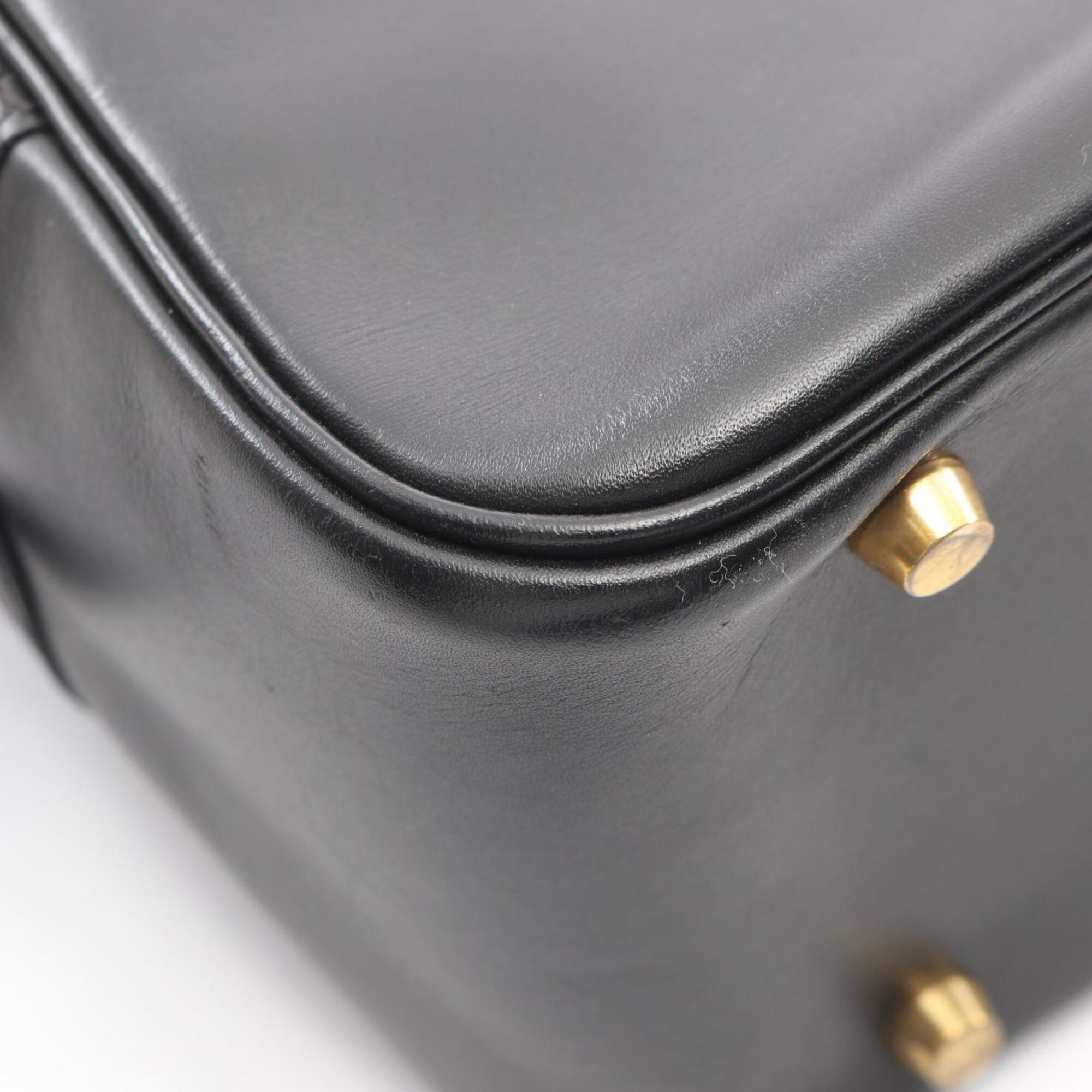 Hermes Black Leather Handbag (Pre-Owned)