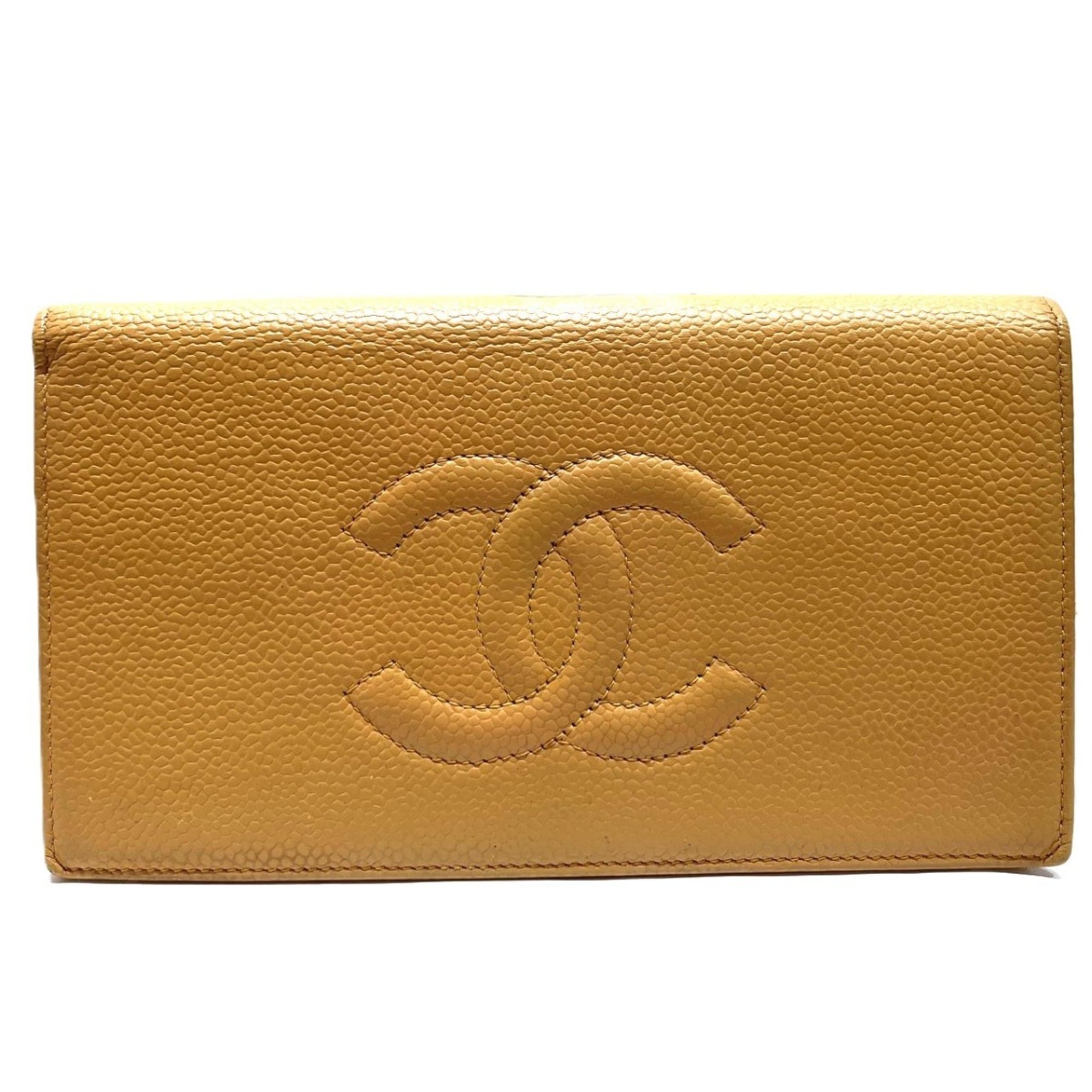 Chanel Beige Grained Calfskin Wallet (Bi-Fold) (Pre-Owned)