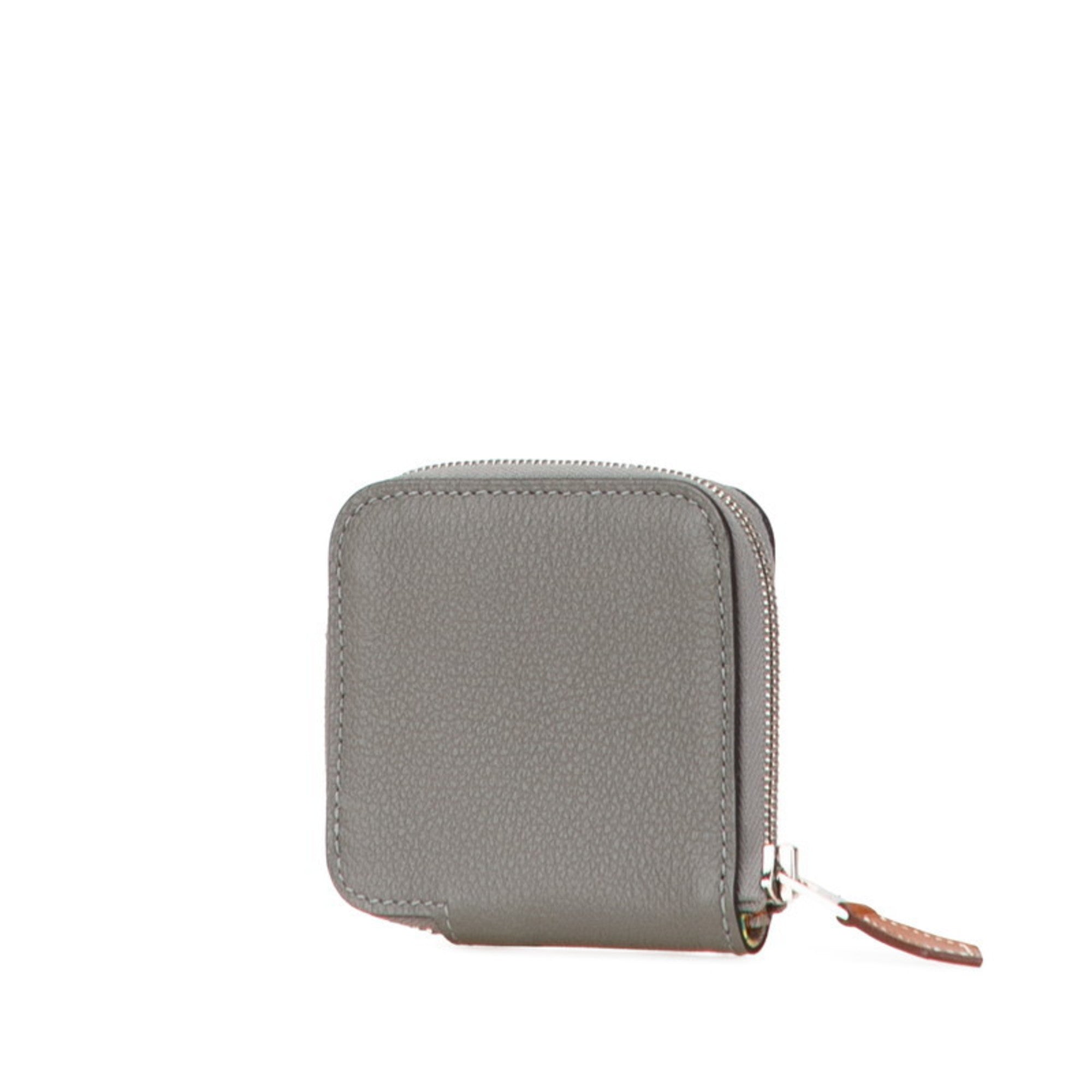 Hermes Azap Gray Coin Purse/Coin Case (Pre-Owned)