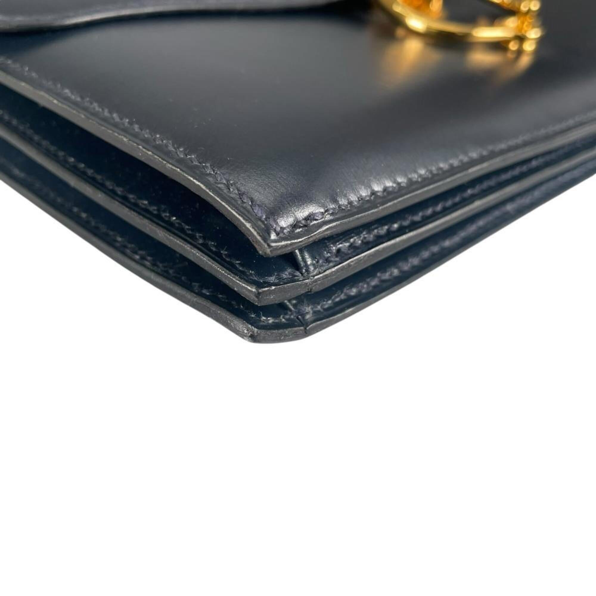 Hermes Blue Leather Shoulder Bag (Pre-Owned)