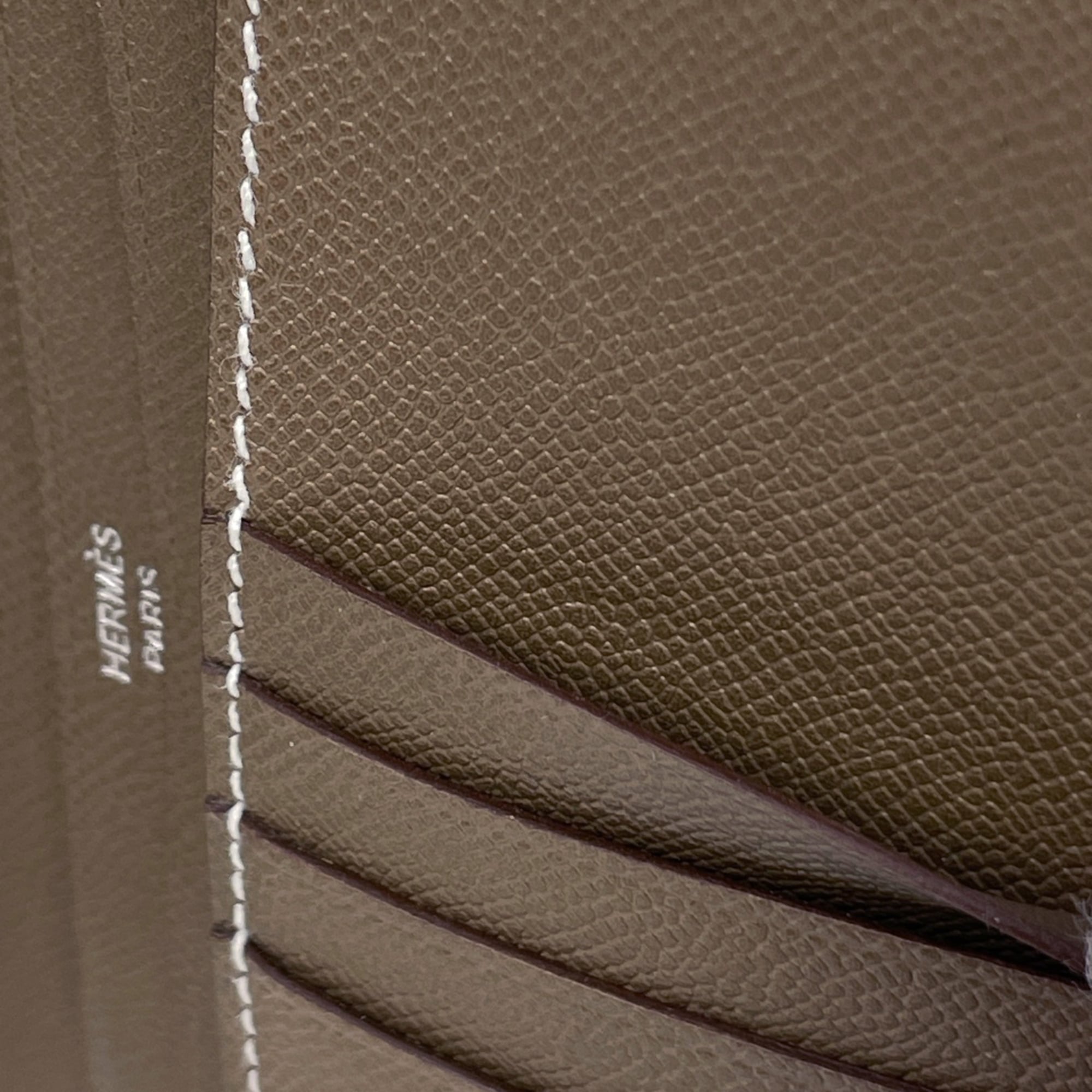 Hermes Bearn Etoupe Gray Leather Wallet (Bi-Fold) (Pre-Owned)