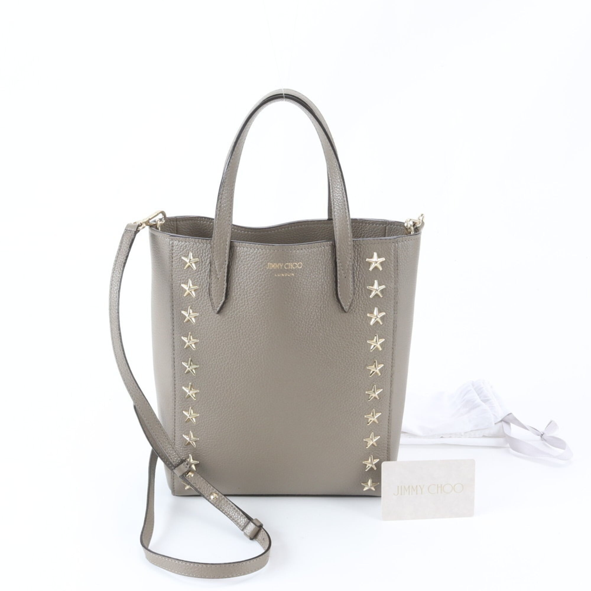 Jimmy Choo Grayish Leather Shoulder Bag (Pre-Owned)