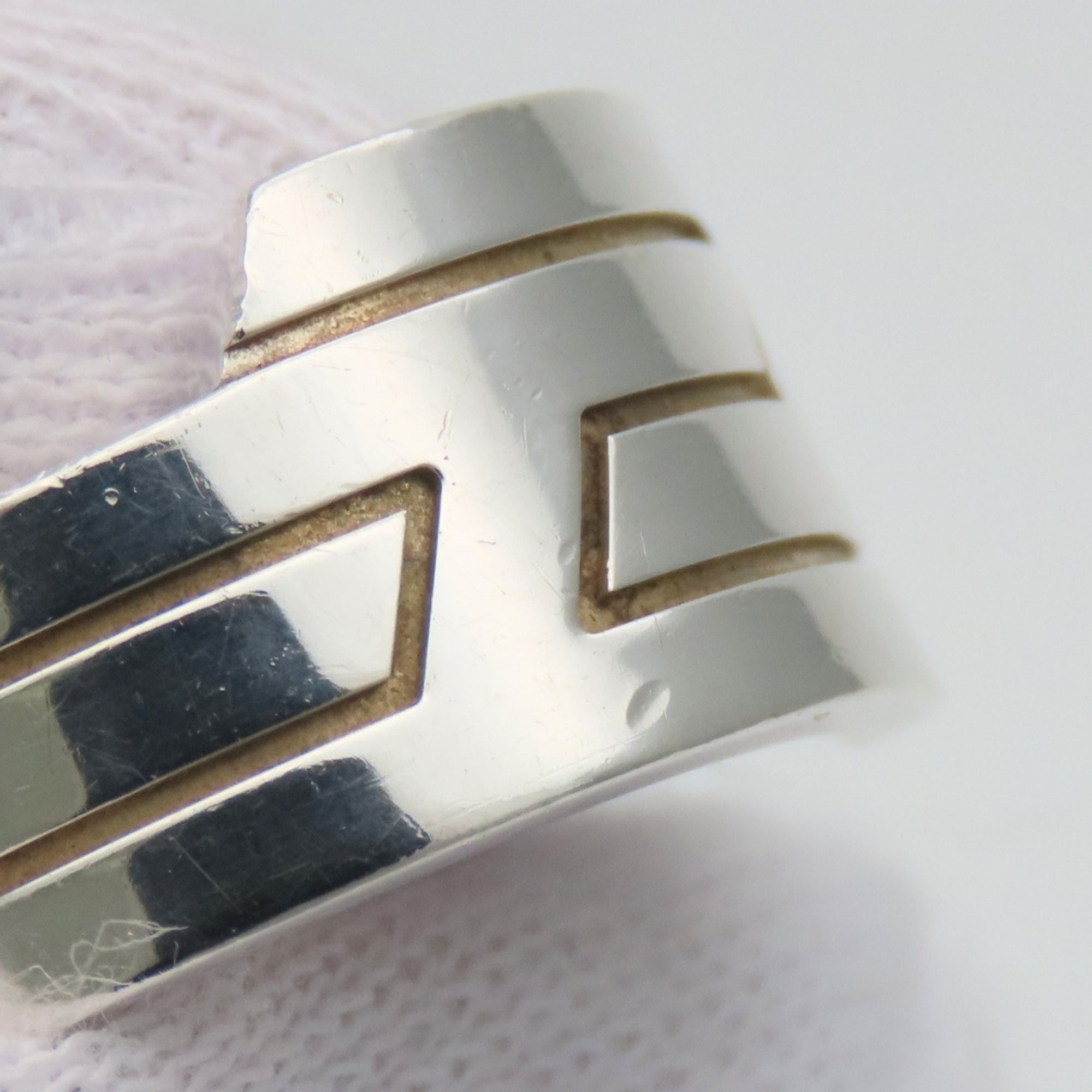 Hermes Silver Silver 925 Band Ring (Pre-Owned)