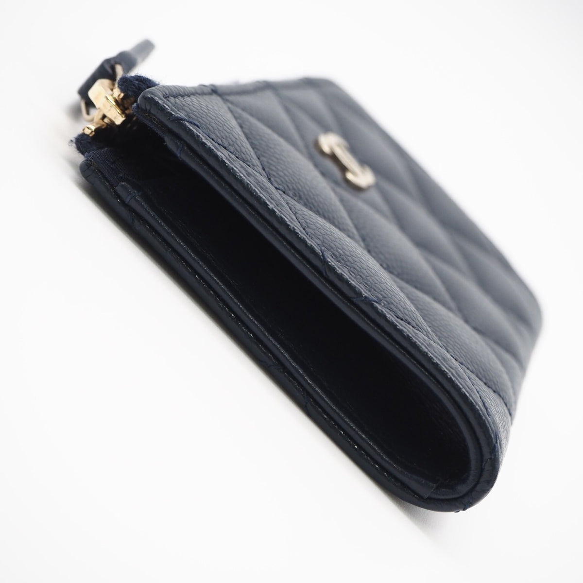 Chanel Matelasse Navy Grained Calfskin Coin Purse/Coin Case (Pre-Owned)