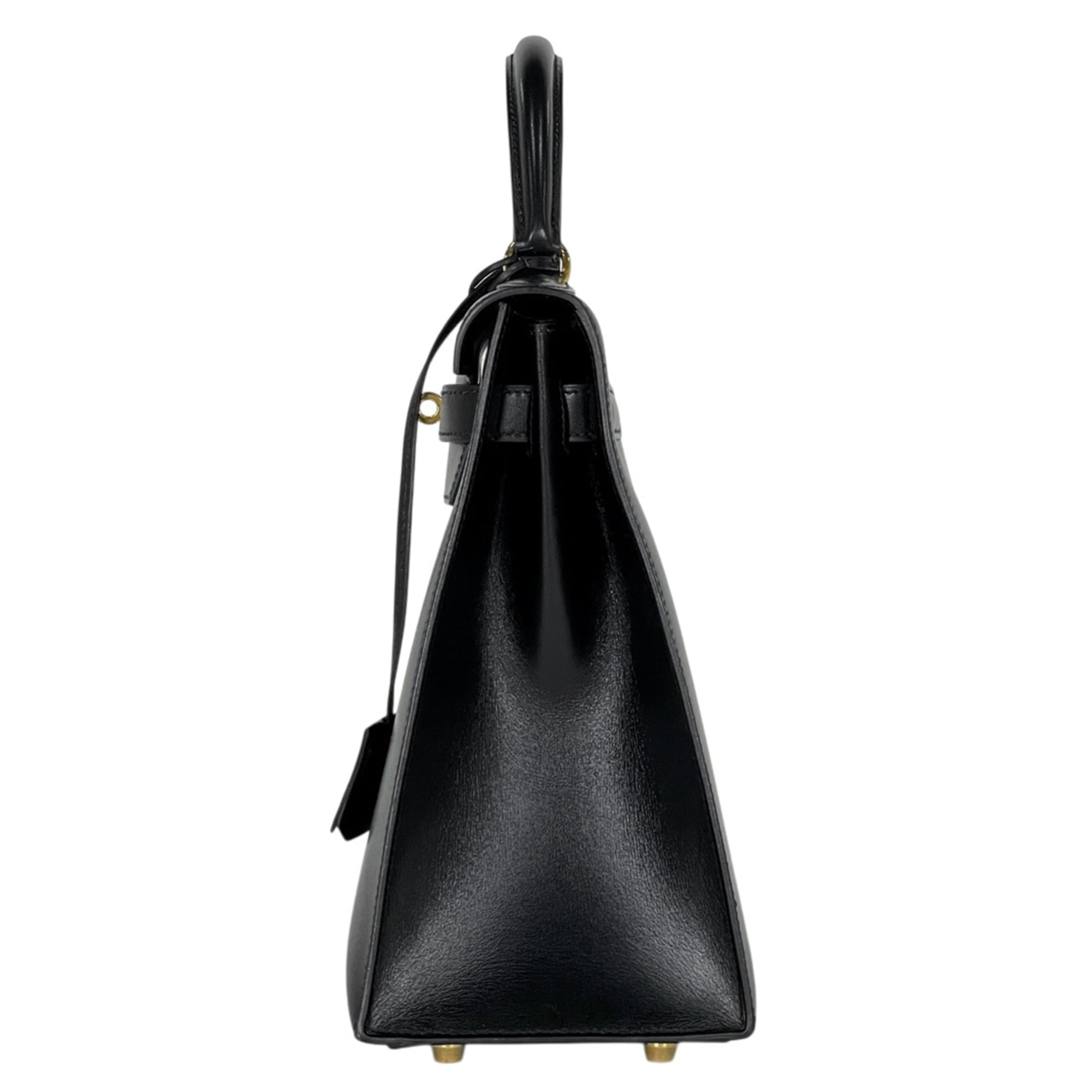 Hermes Black Box Calf Leather Handbag (Pre-Owned)