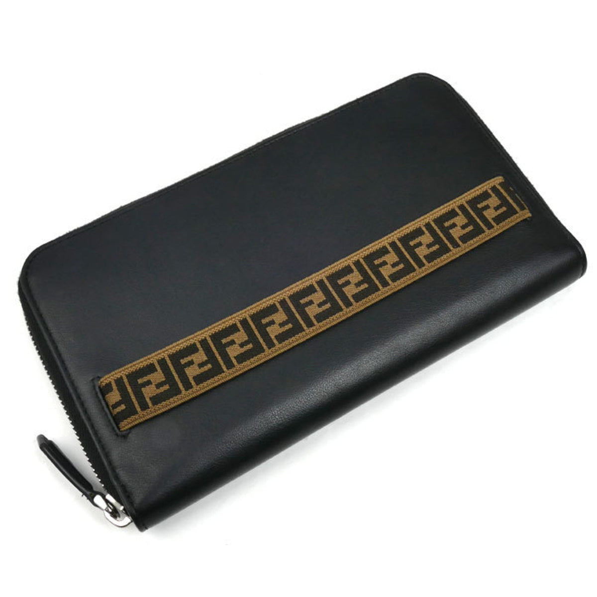 Fendi Black Leather Long Wallet (Bi-Fold) (Pre-Owned)