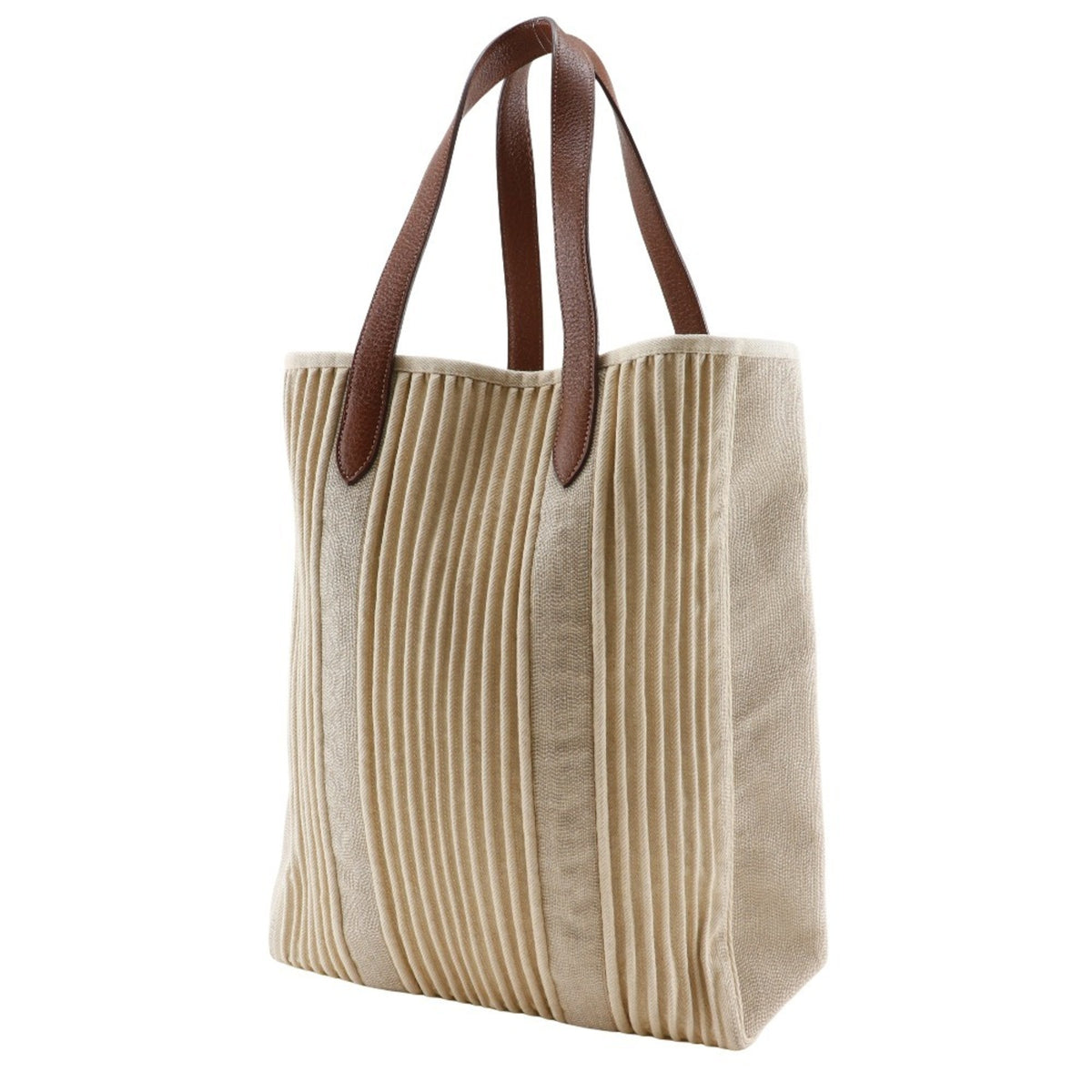 Hermes Beige Canvas Tote Bag (Pre-Owned)