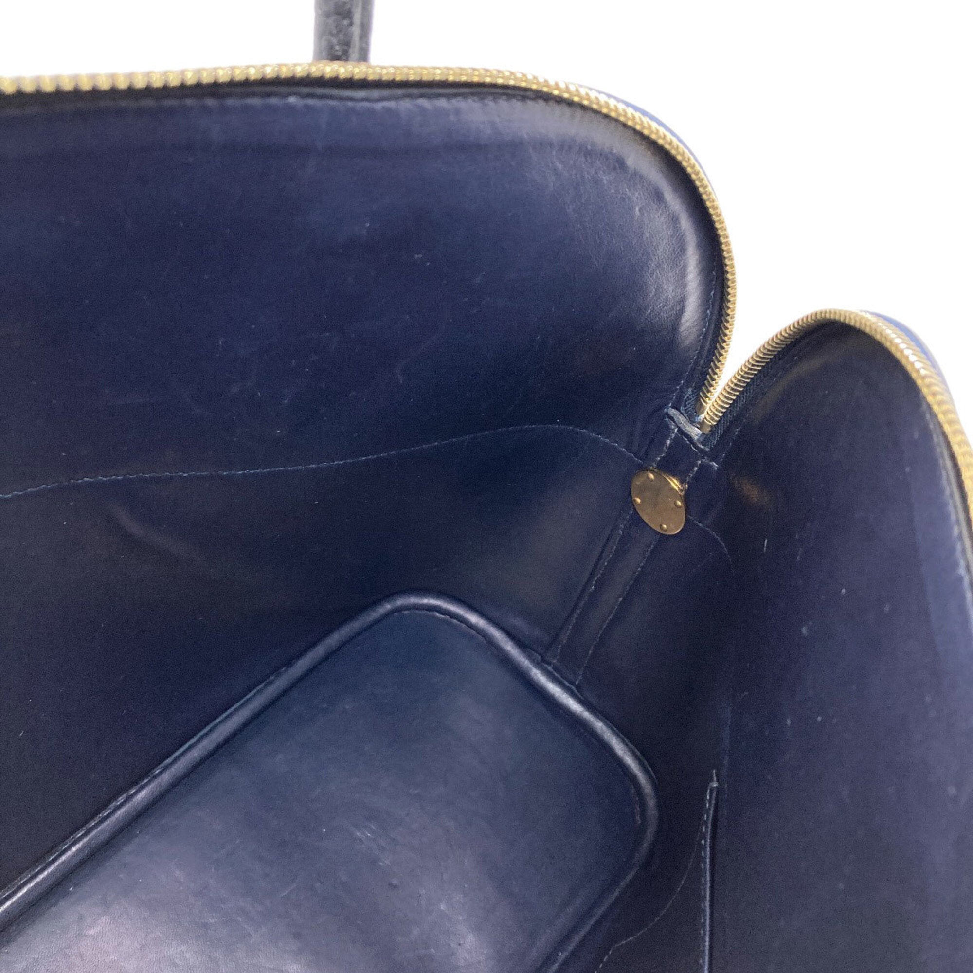 Hermes Bolide Dark Navy Fjord Leather Handbag (Pre-Owned)