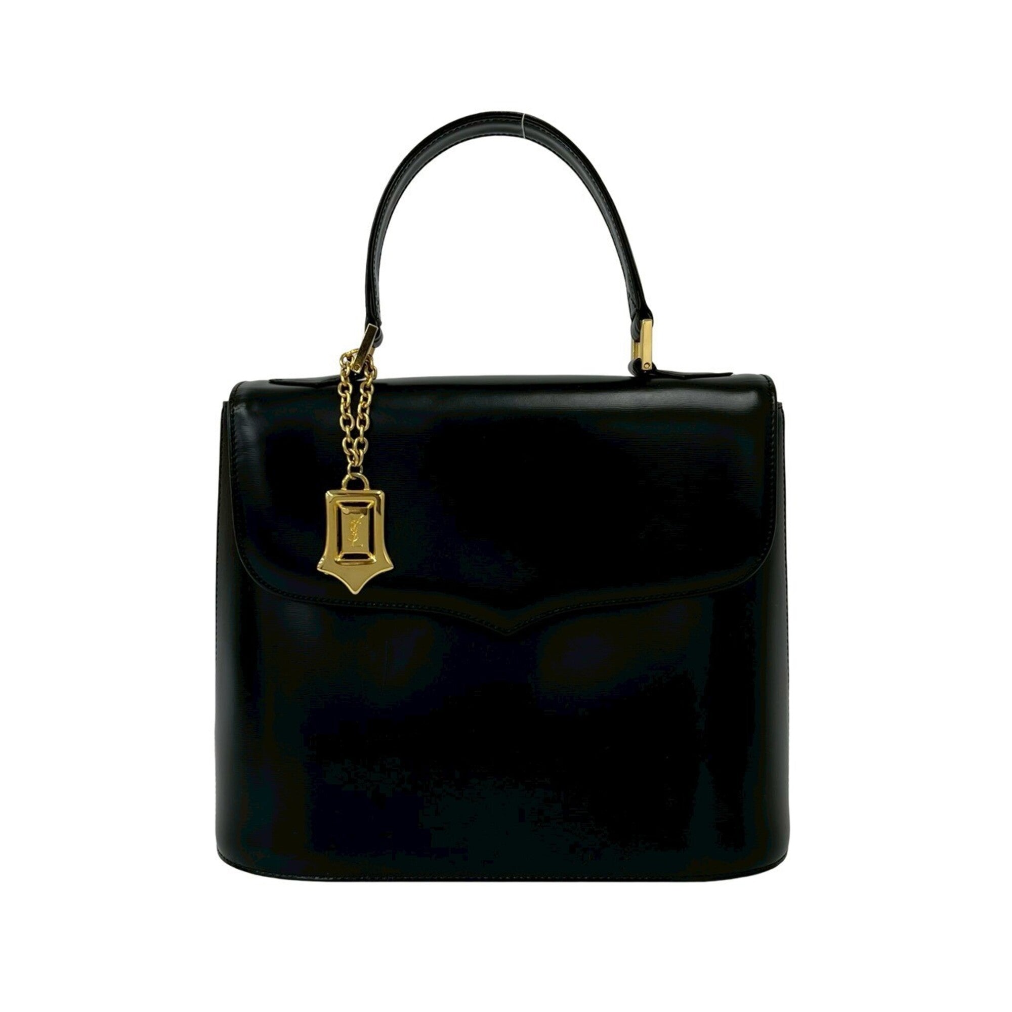 Yves Saint Laurent Black Leather Handbag Tote Bag (Pre-Owned)