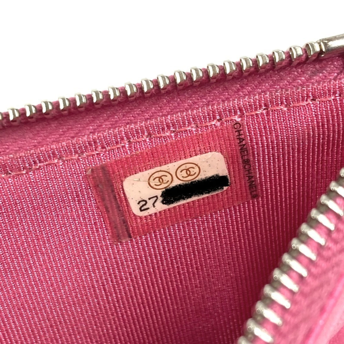 Chanel Pink Leather Long Wallet (Bi-Fold) (Pre-Owned)