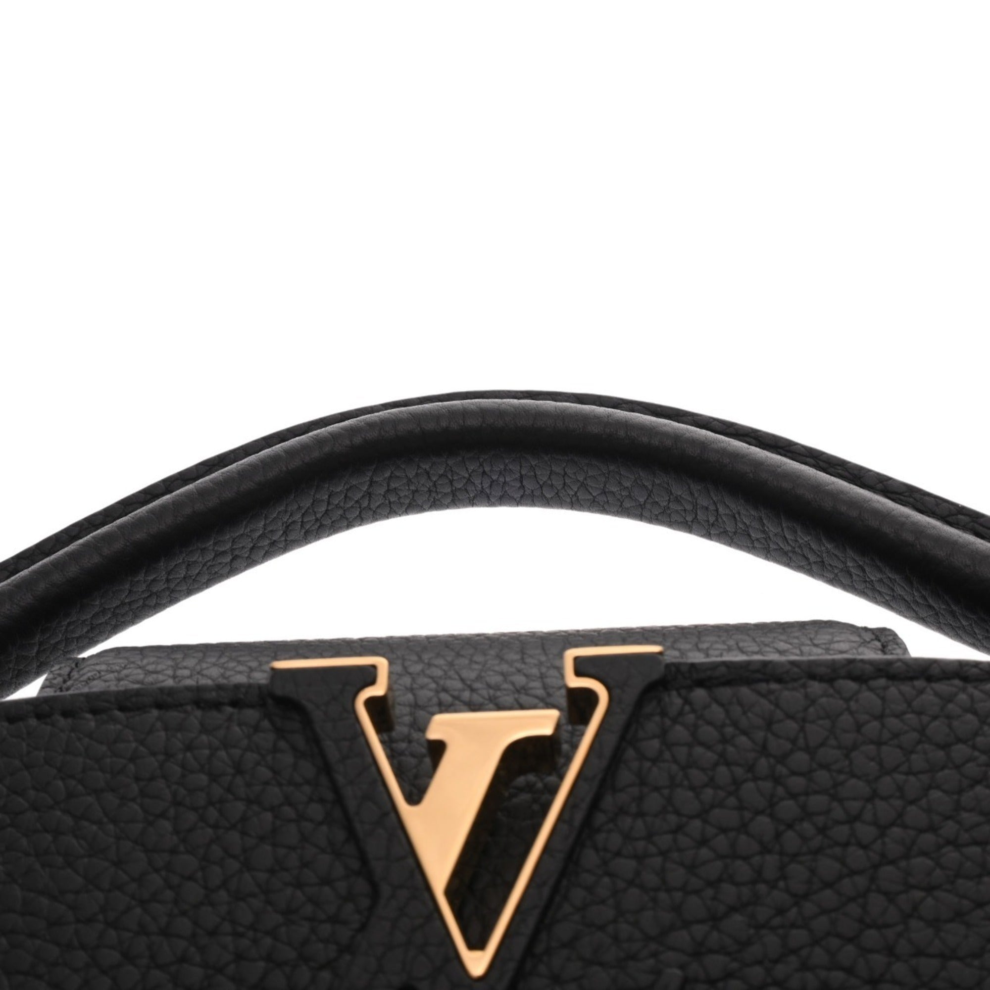 Louis Vuitton Noir Leather Handbag (Pre-Owned)