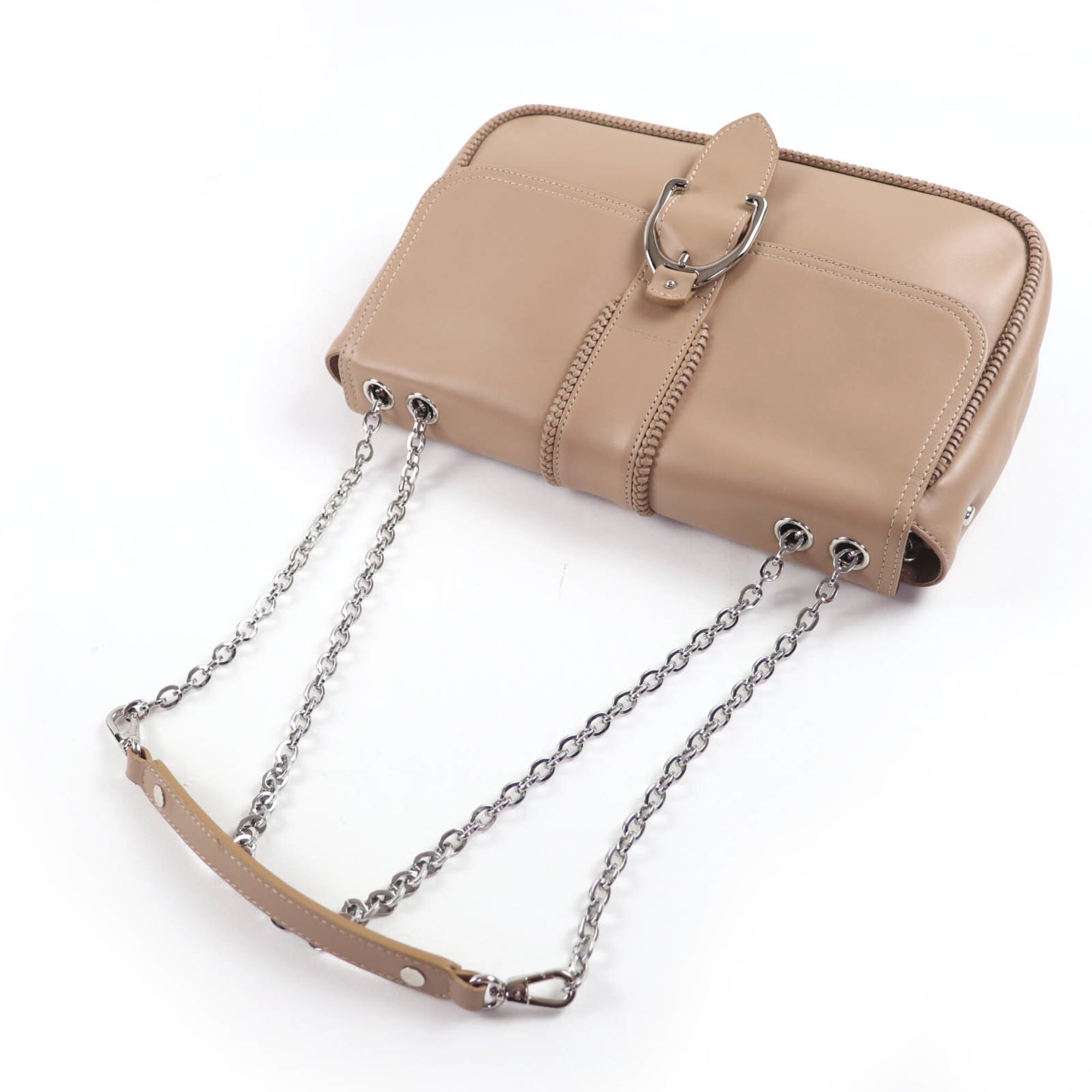 Longchamp Brown Leather Handbag Shoulder Bag (Pre-Owned)