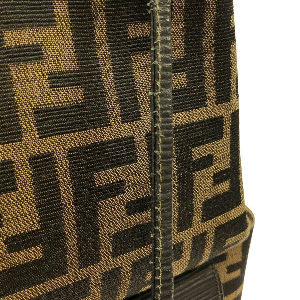Fendi Black Brown Canvas Leather Backpack (Pre-Owned)