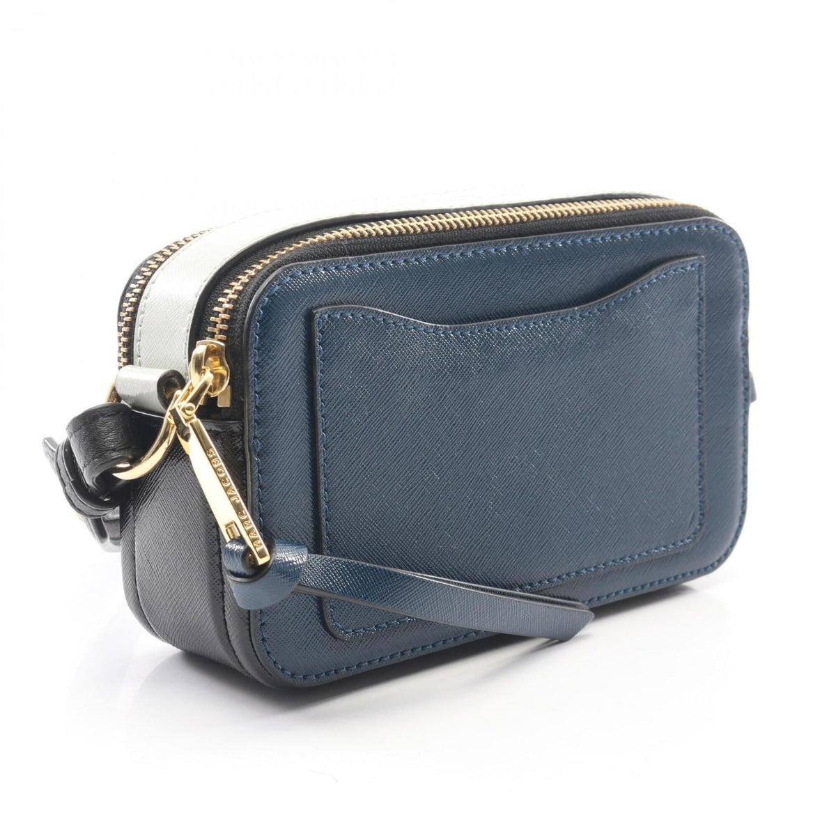 Marc Jacobs Black Gray Navy Leather Handbag Shoulder Bag (Pre-Owned)