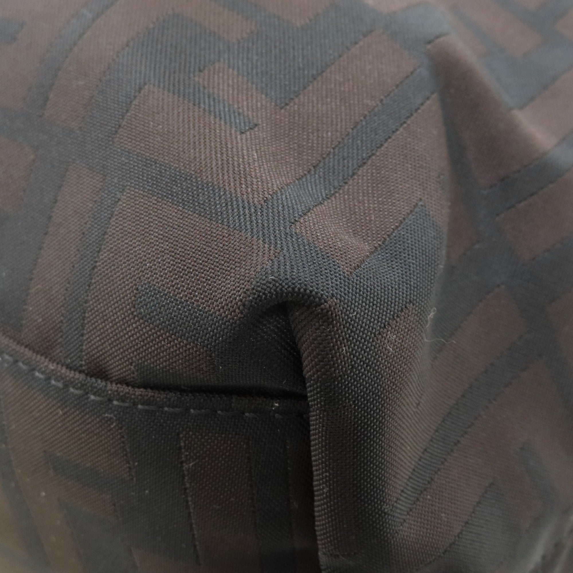 Fendi Zucca Black Brown Nylon Tote Bag (Pre-Owned)