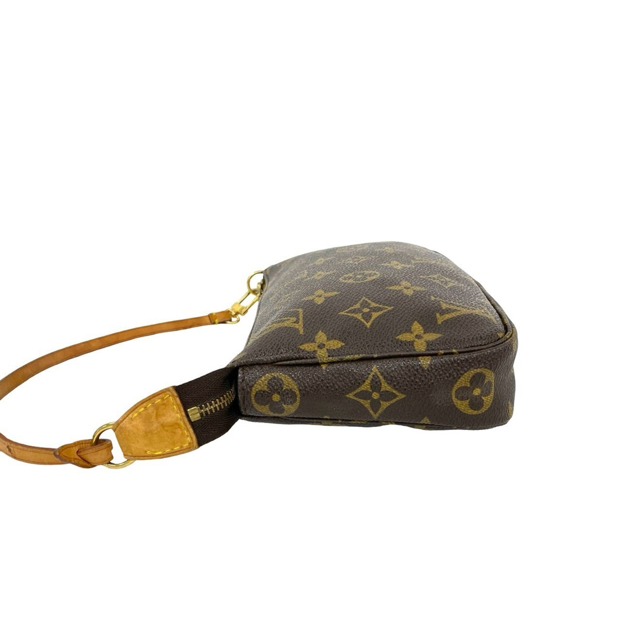 Louis Vuitton Brown Leather Pvc Handbag Pochette (Pre-Owned)