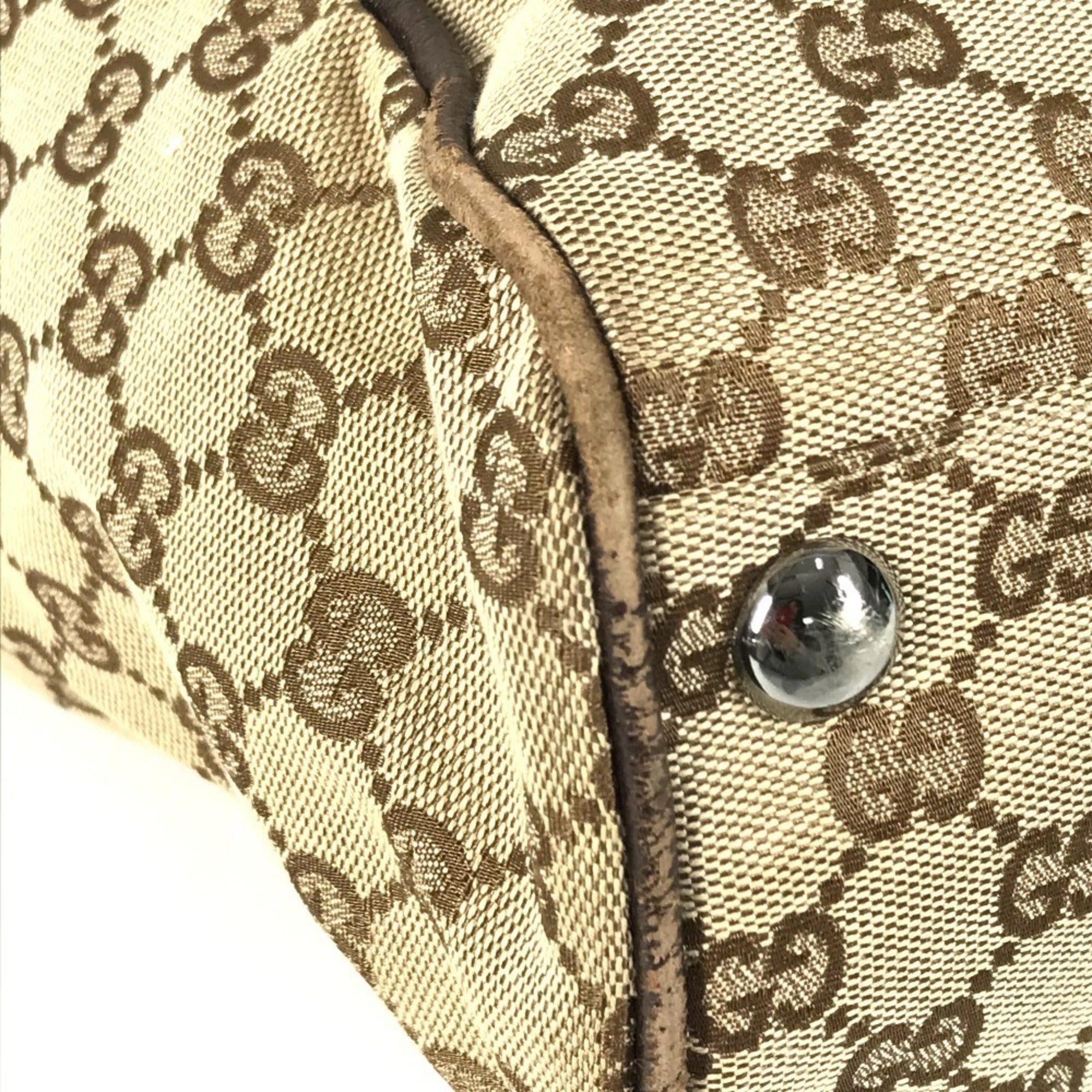 Gucci Beige Dark Brown Gg Canvas Shoulder Bag Tote Bag (Pre-Owned)