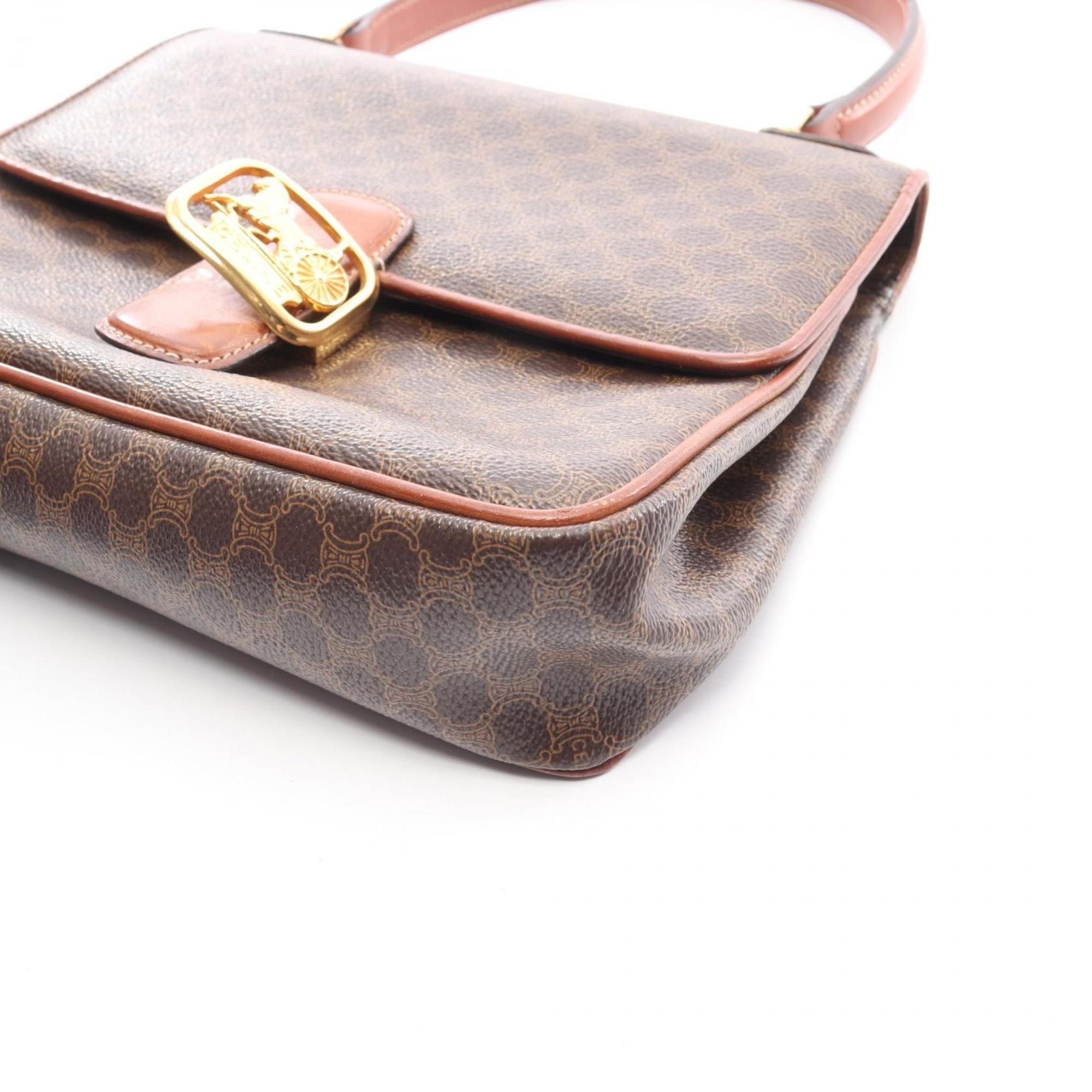 Celine Brown Coated Canvas Leather Handbag (Pre-Owned)