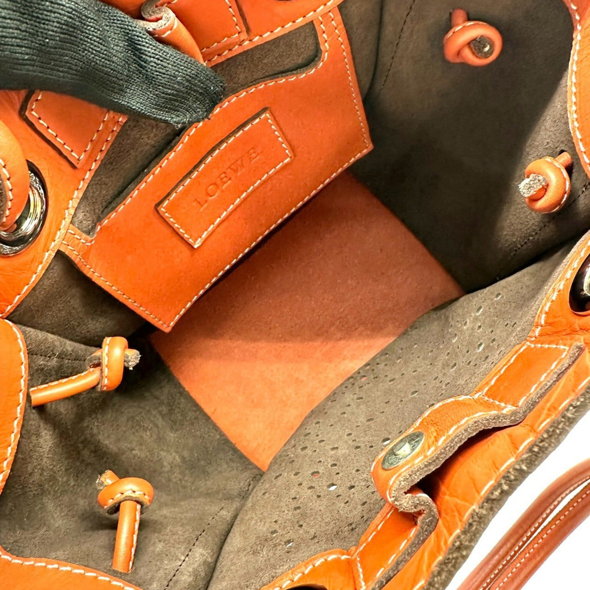 Loewe Orange Leather Shoulder Bag Tote Bag (Pre-Owned)