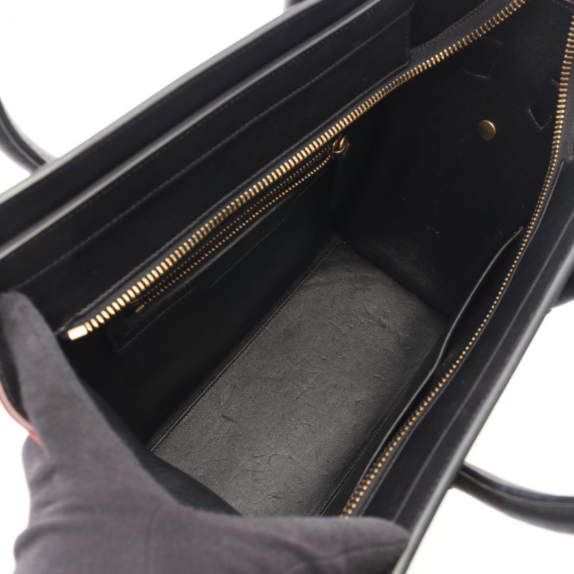 Celine Black Ivory Red Color Leather Handbag Tote Bag (Pre-Owned)
