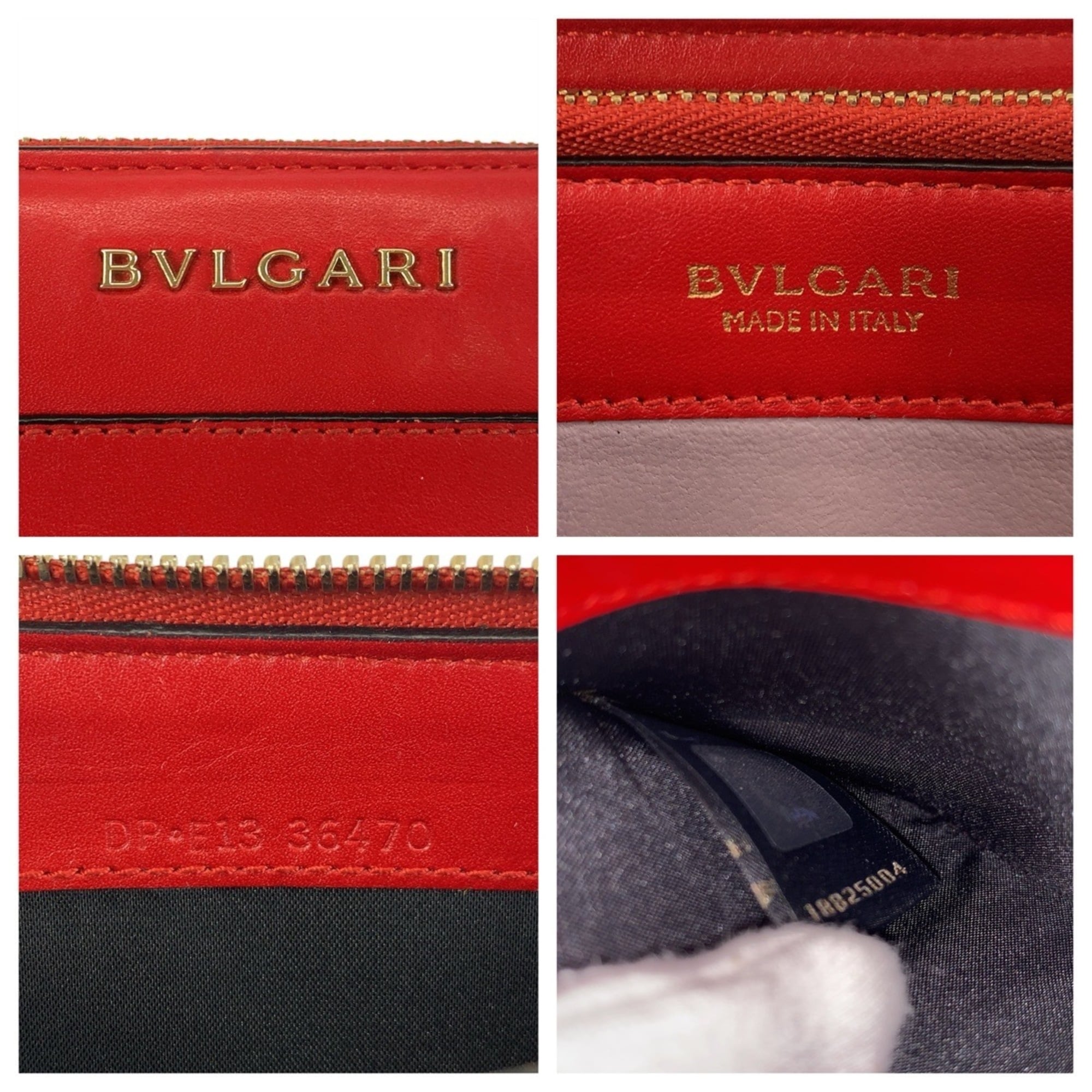 Bvlgari Red Color Leather Coin Purse/Coin Case (Pre-Owned)