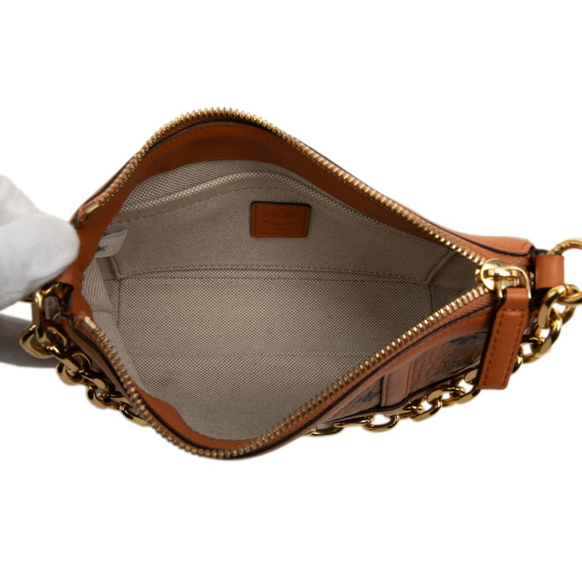 Mcm Visetos Brown Pvc Leather Handbag Shoulder Bag (Pre-Owned)