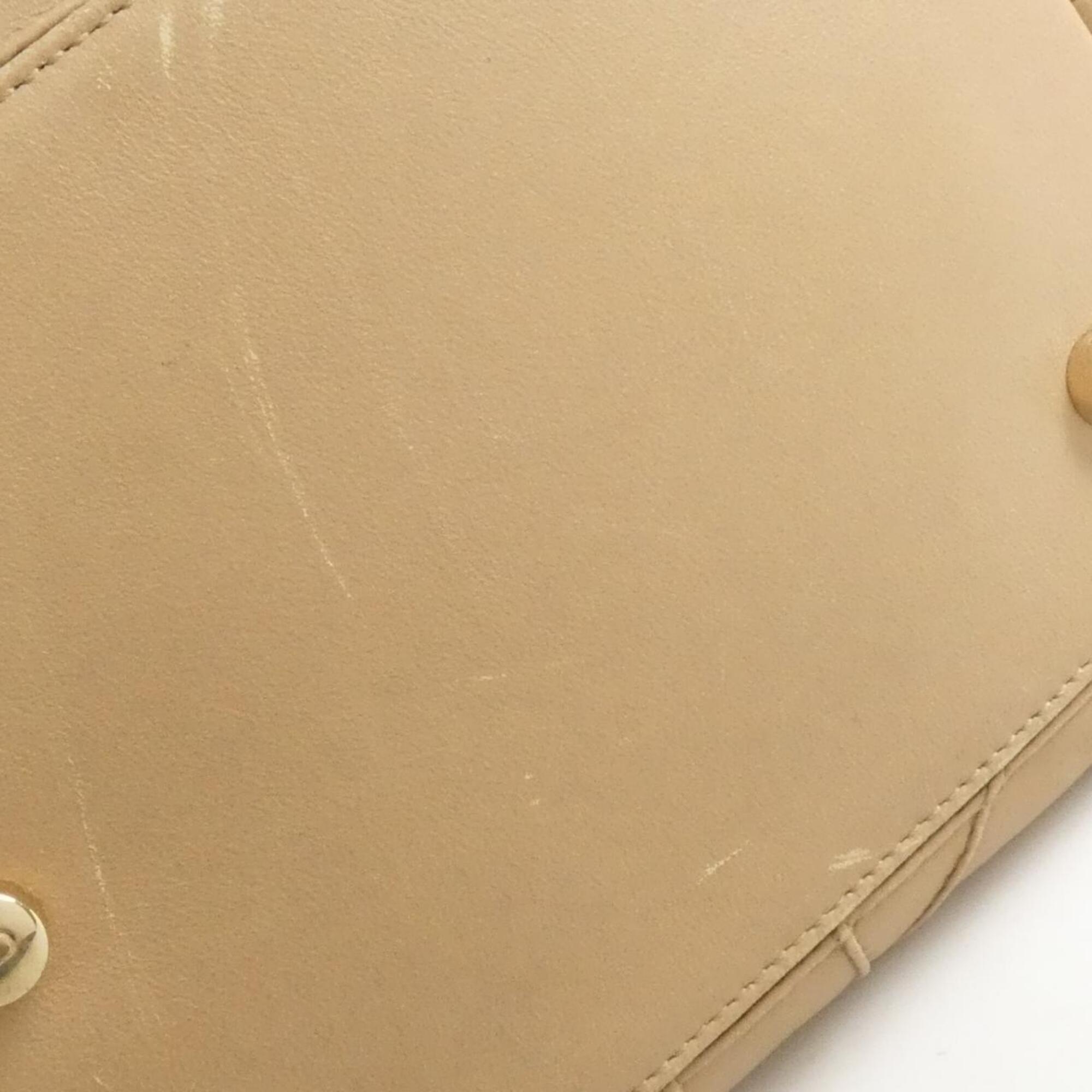 Christian Dior Beige Leather Handbag (Pre-Owned)