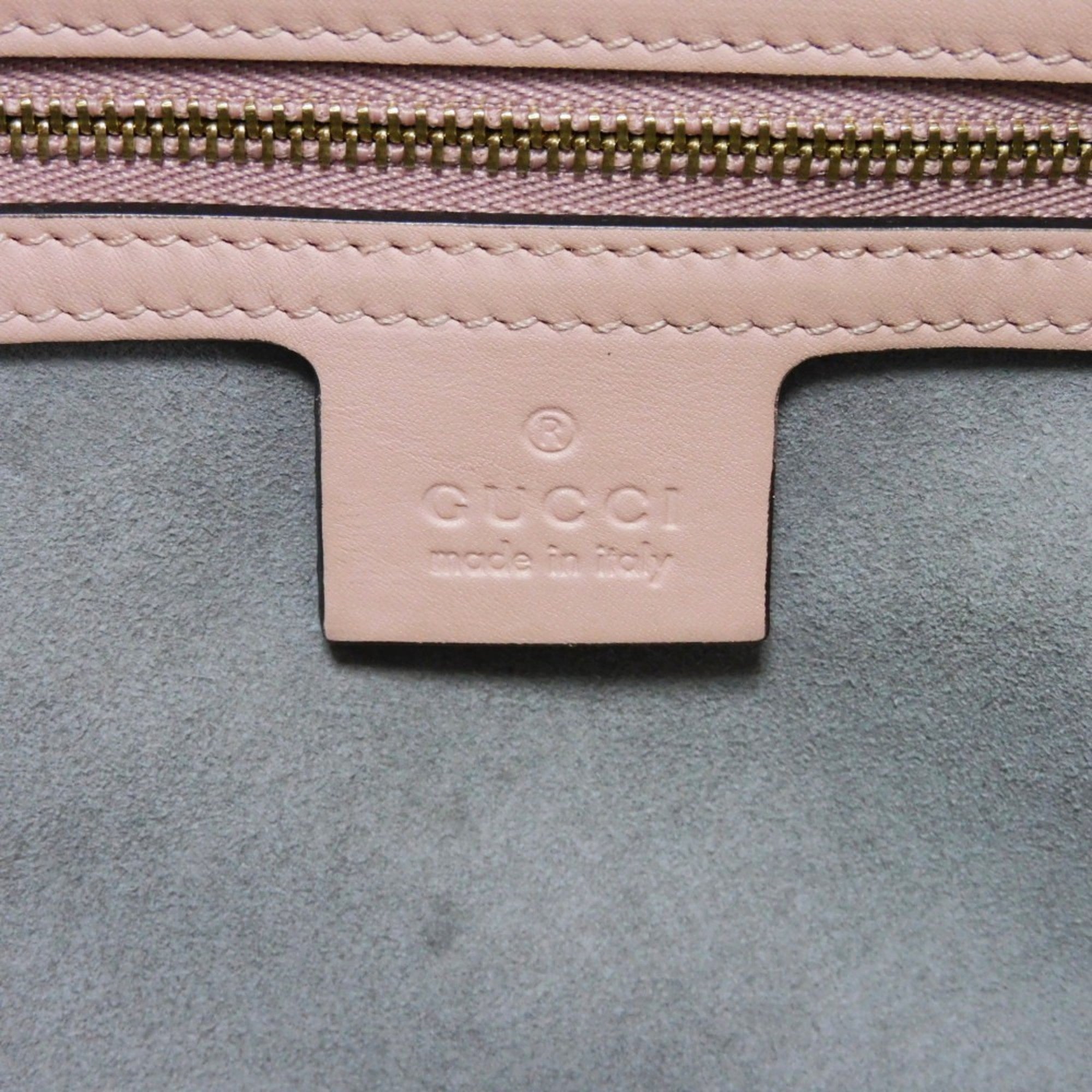 Gucci Light Pink Bamboo Leather Handbag (Pre-Owned)