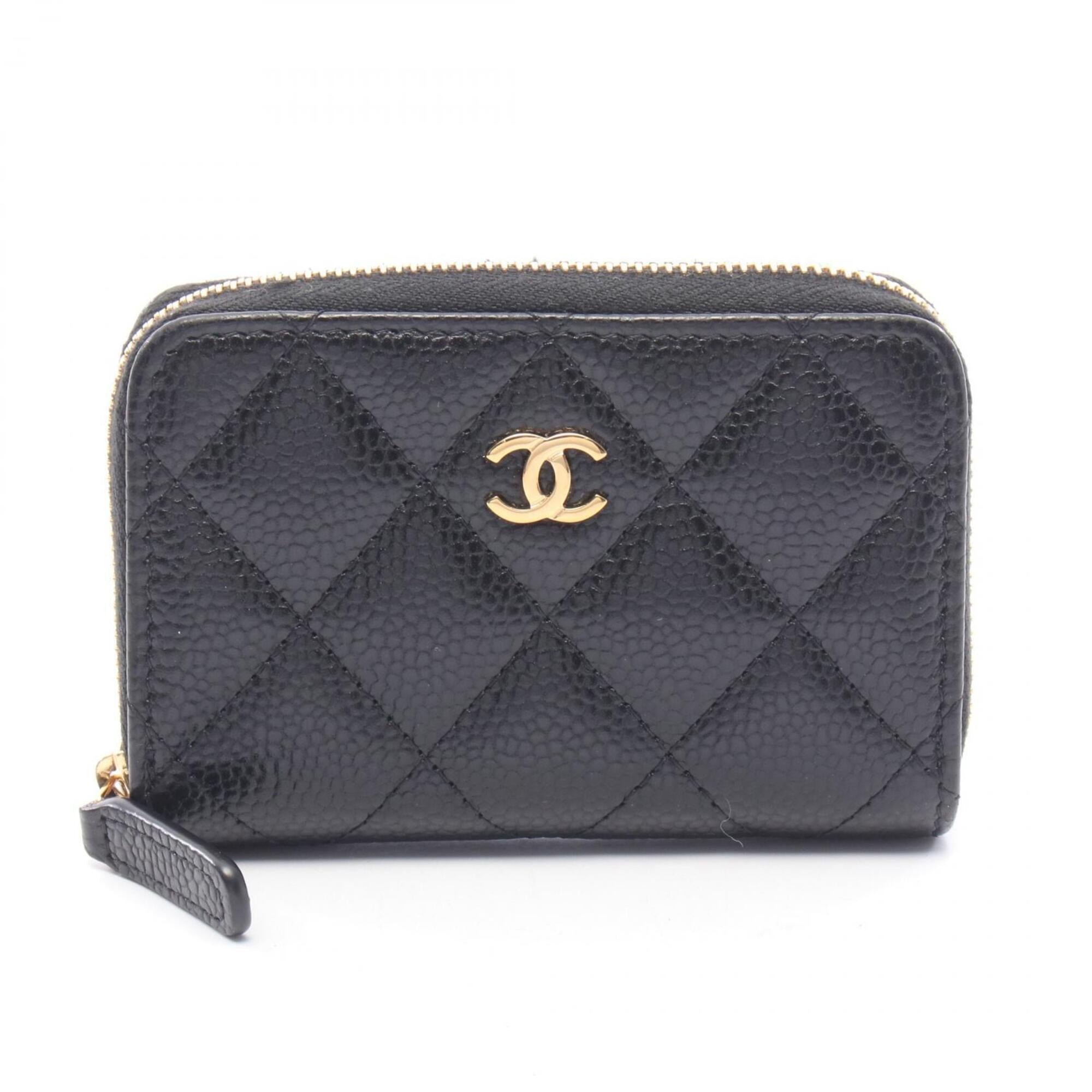 Chanel Black Grained Calfskin Coin Purse/Coin Case (Pre-Owned)