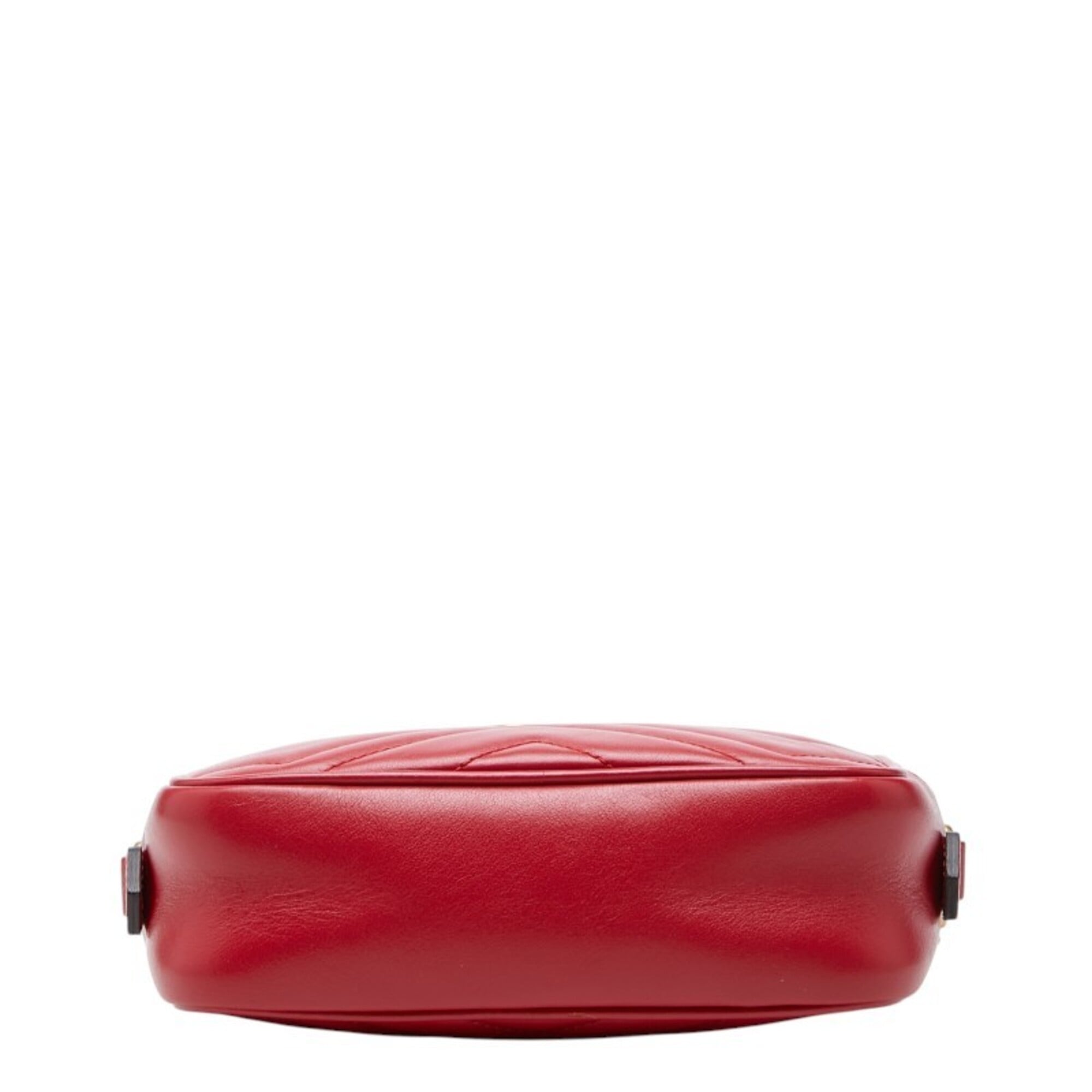 Gucci Red Color Leather Shoulder Bag (Pre-Owned)