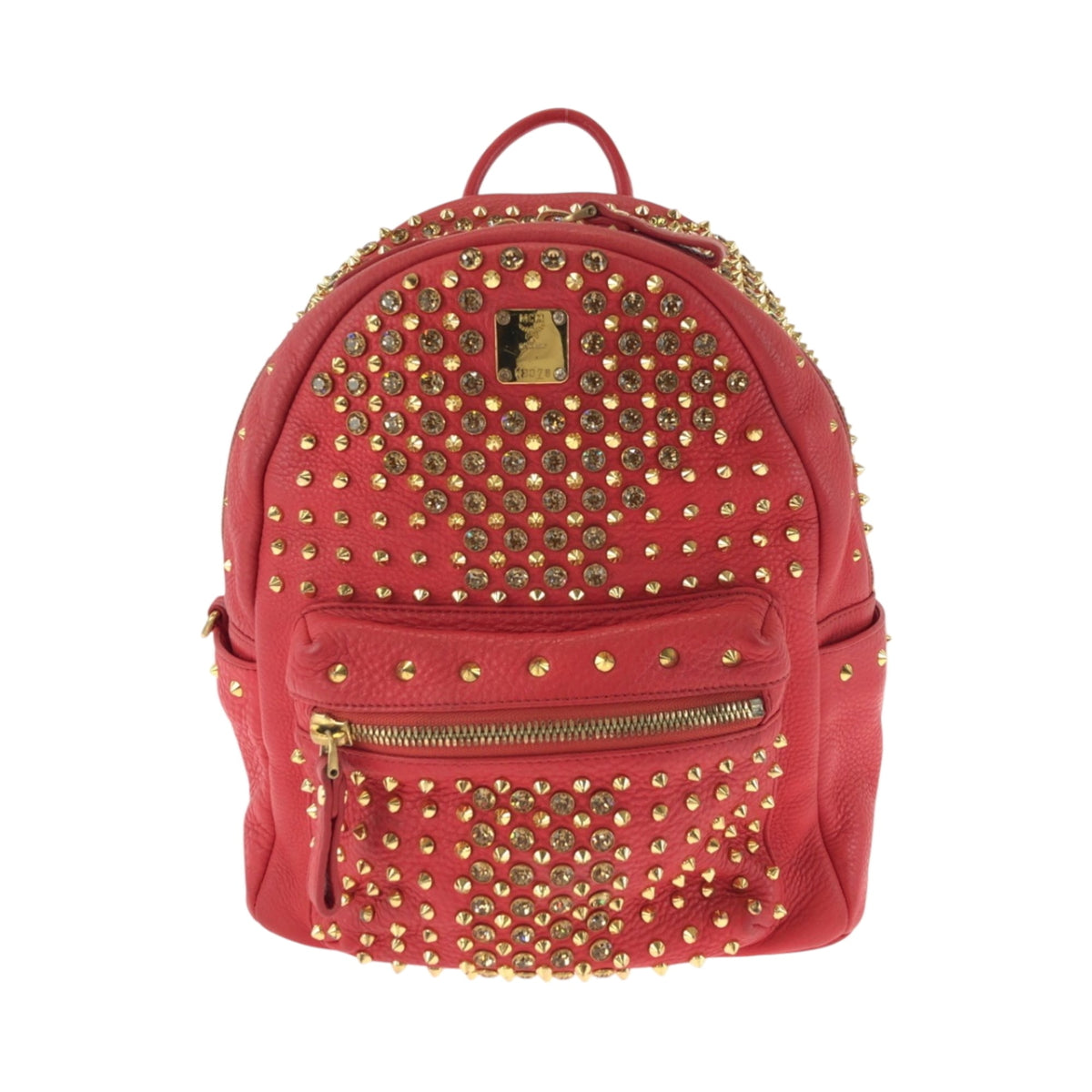Mcm Red Color Leather Backpack (Pre-Owned)