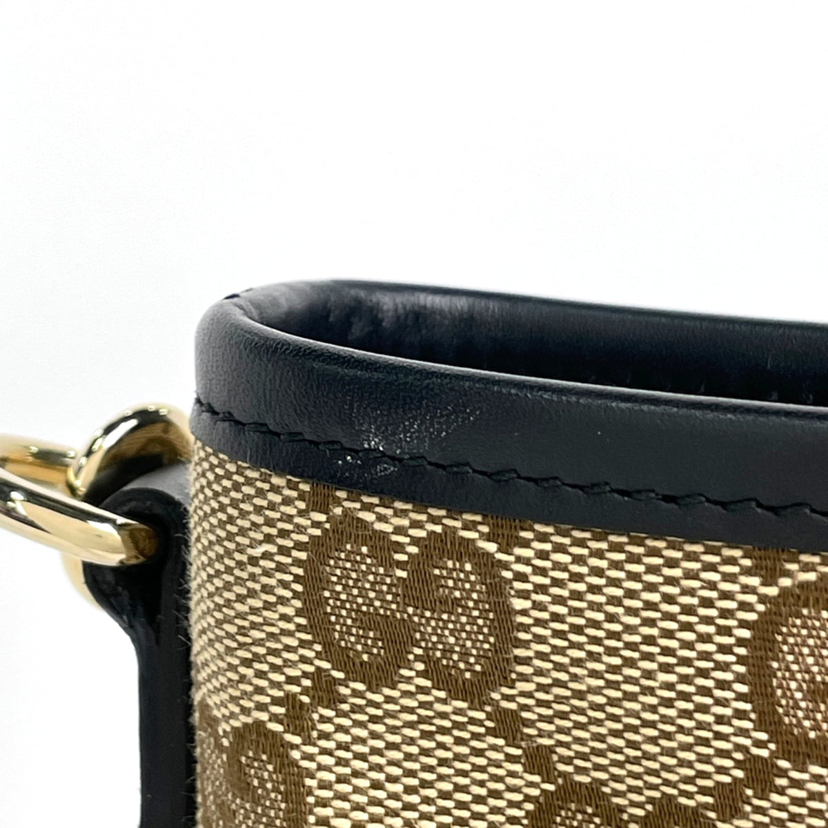 Gucci Brown Gg Canvas Leather Shoulder Bag (Pre-Owned)