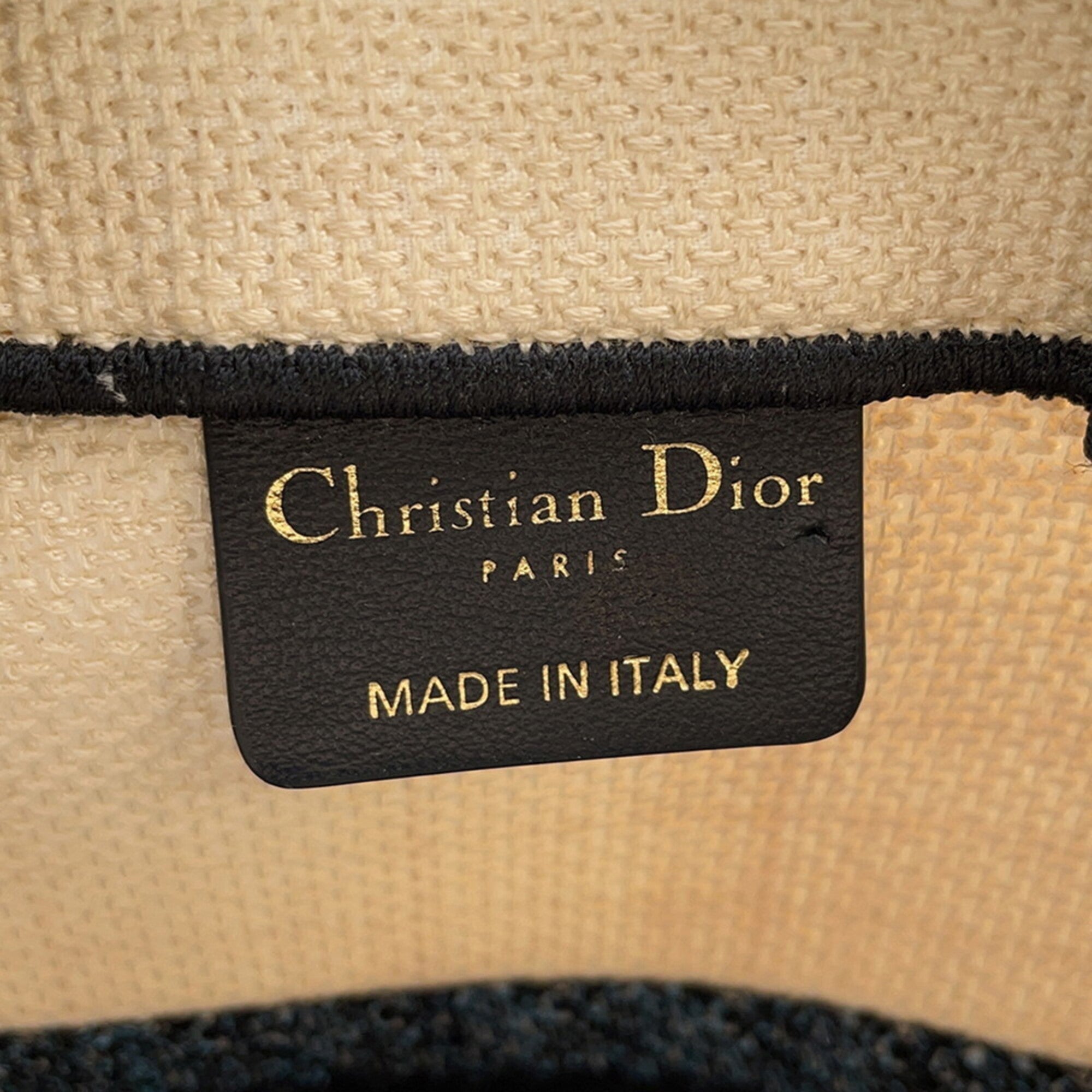 Christian Dior Black Blue White Canvas Handbag Tote Bag (Pre-Owned)