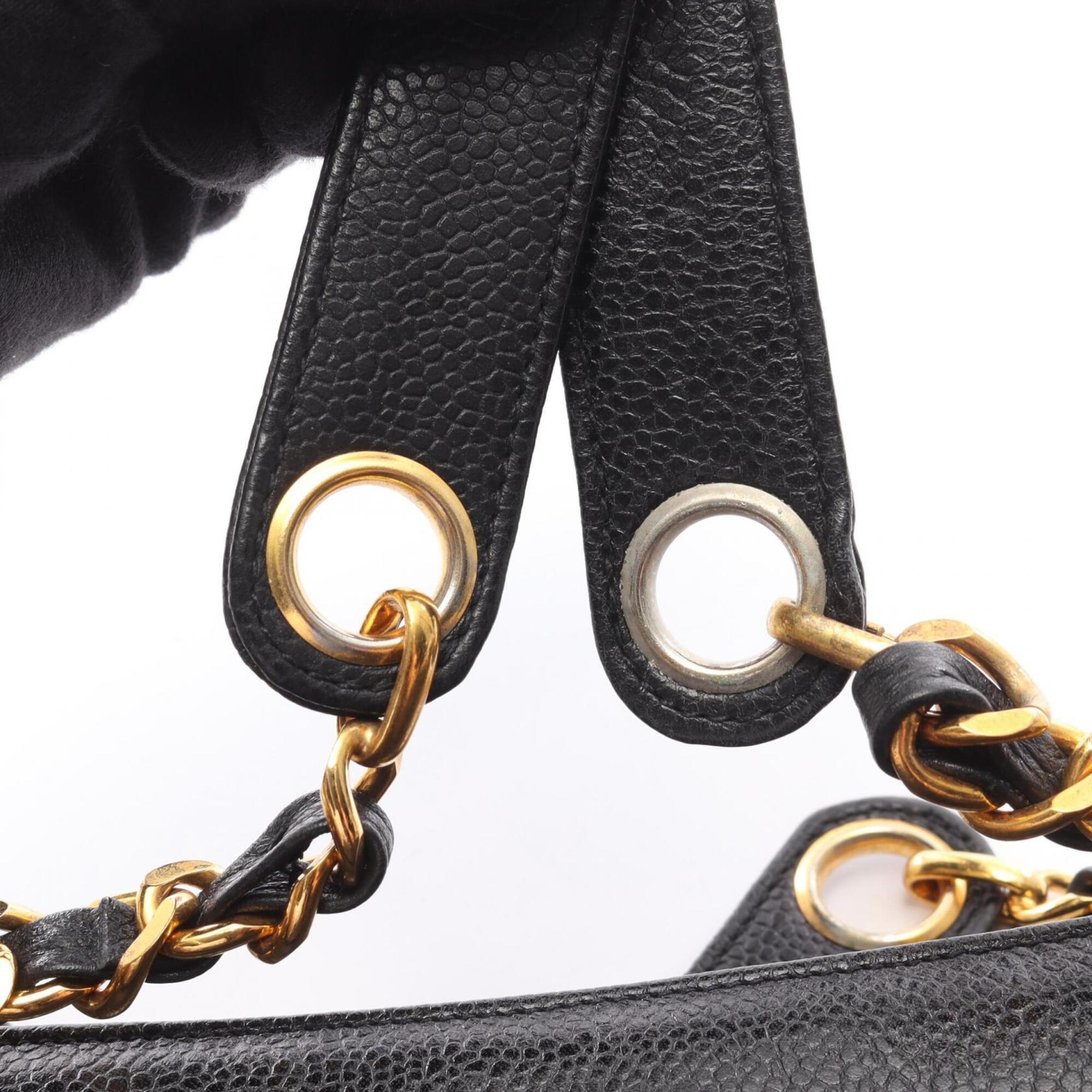 Chanel Black Grained Calfskin Handbag Tote Bag (Pre-Owned)