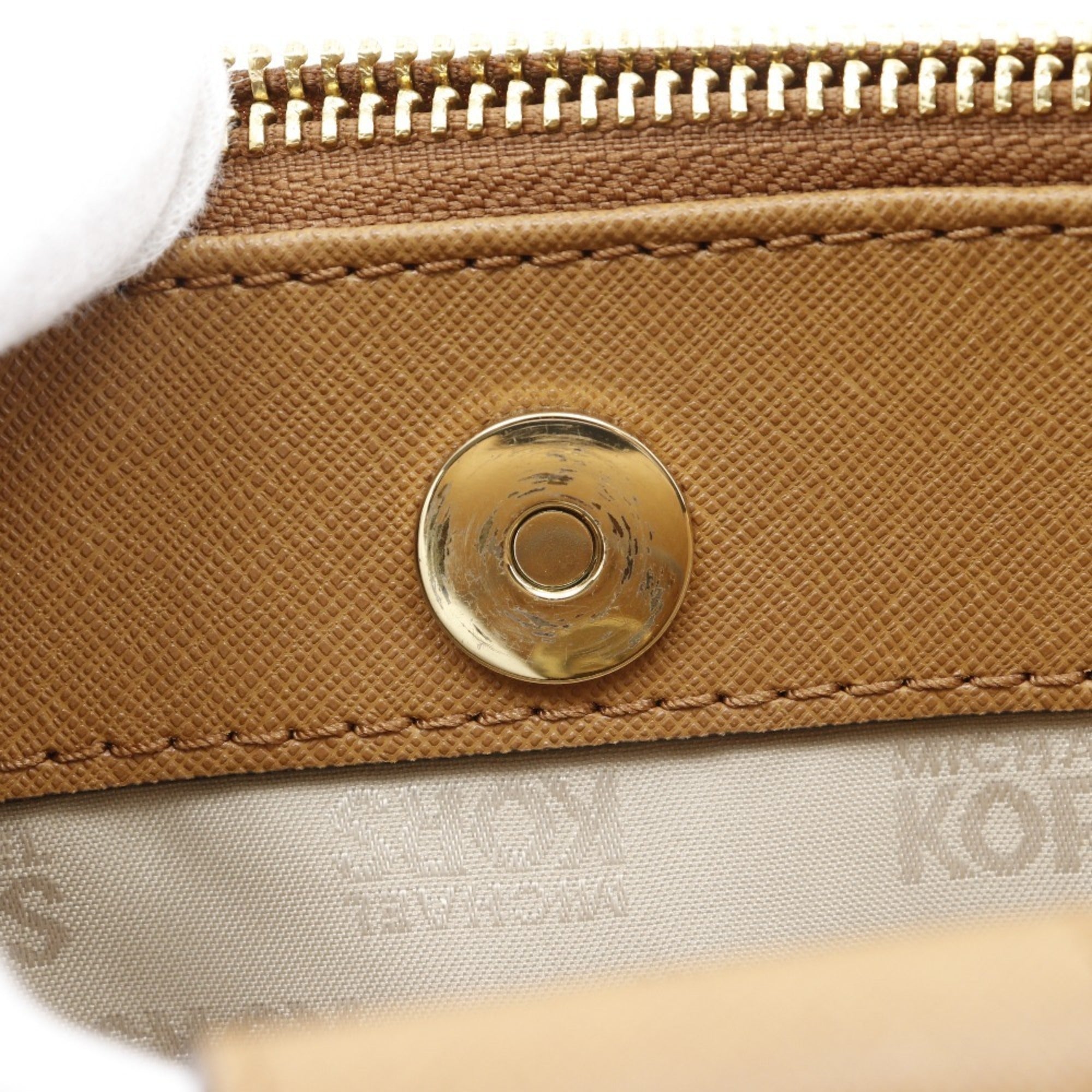Michael Kors Black Brown White Leather Handbag Tote Bag (Pre-Owned)