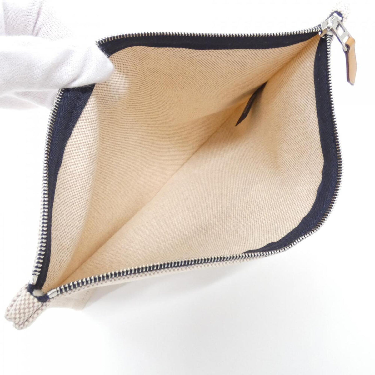 Hermes Blue Canvas Pouch (Pre-Owned)